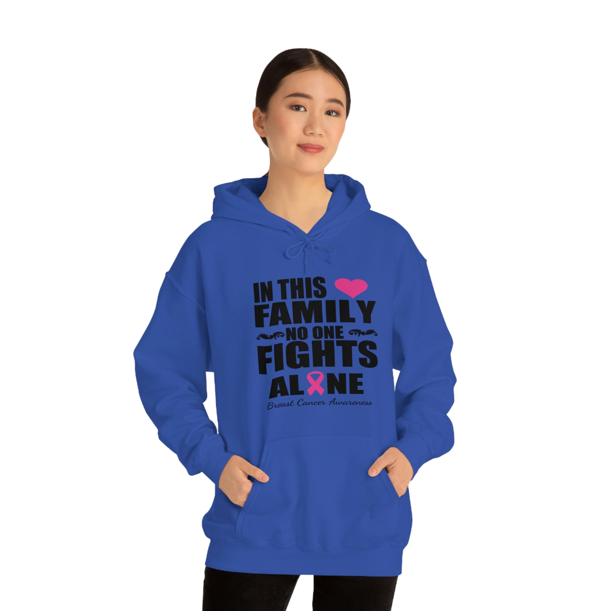 In This Family No One Fights Alone - Unisex Heavy Blend™ Hooded Sweatshirt