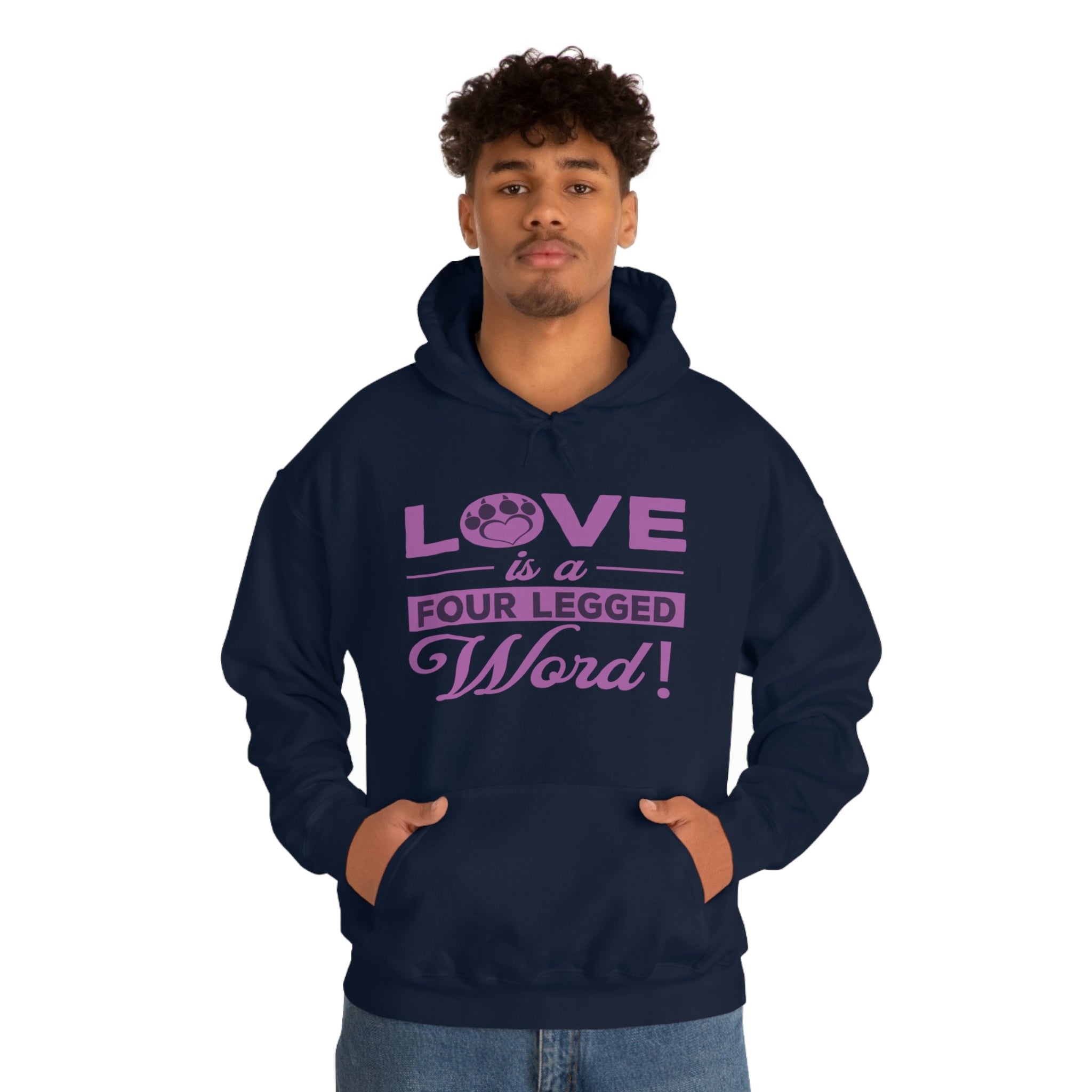 Love Is A Four Legged Word - Unisex Heavy Blend™ Hooded Sweatshirt