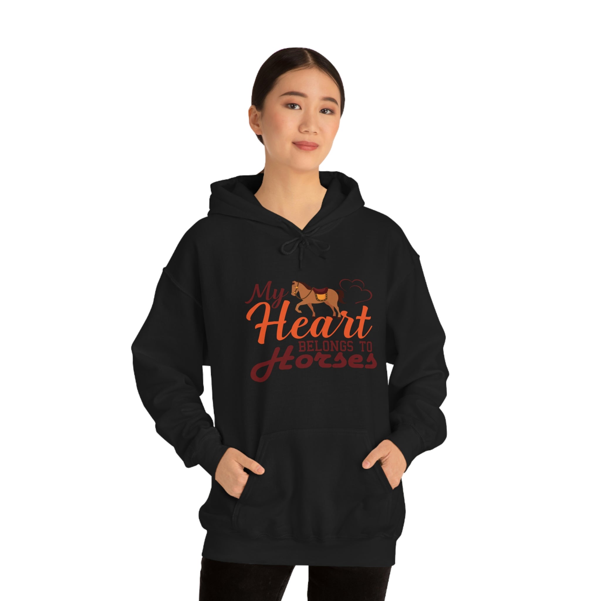 My Heart Belongs To Horses - Unisex Heavy Blend™ Hooded Sweatshirt
