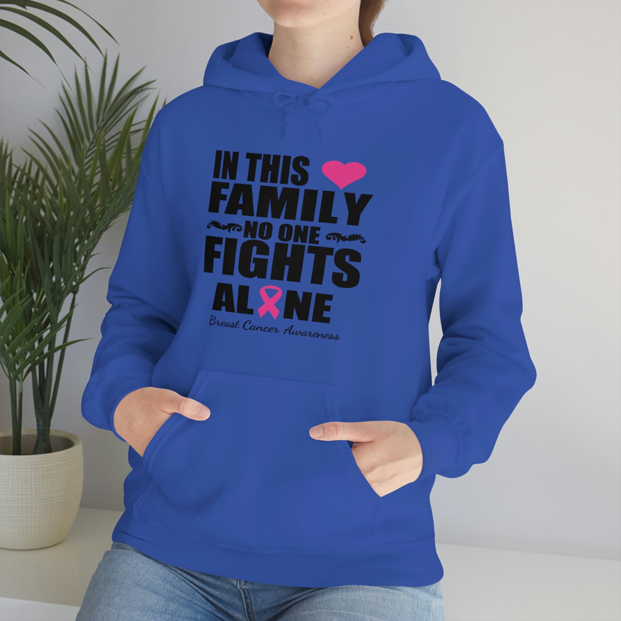 In This Family No One Fights Alone - Unisex Heavy Blend™ Hooded Sweatshirt
