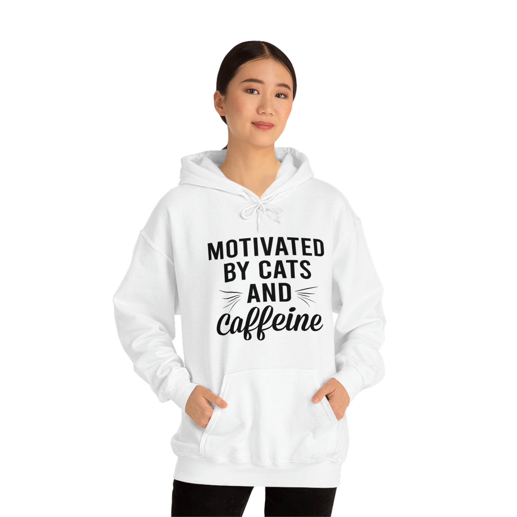 Motivated By Cats & Caffeine - Unisex Heavy Blend™ Hooded Sweatshirt