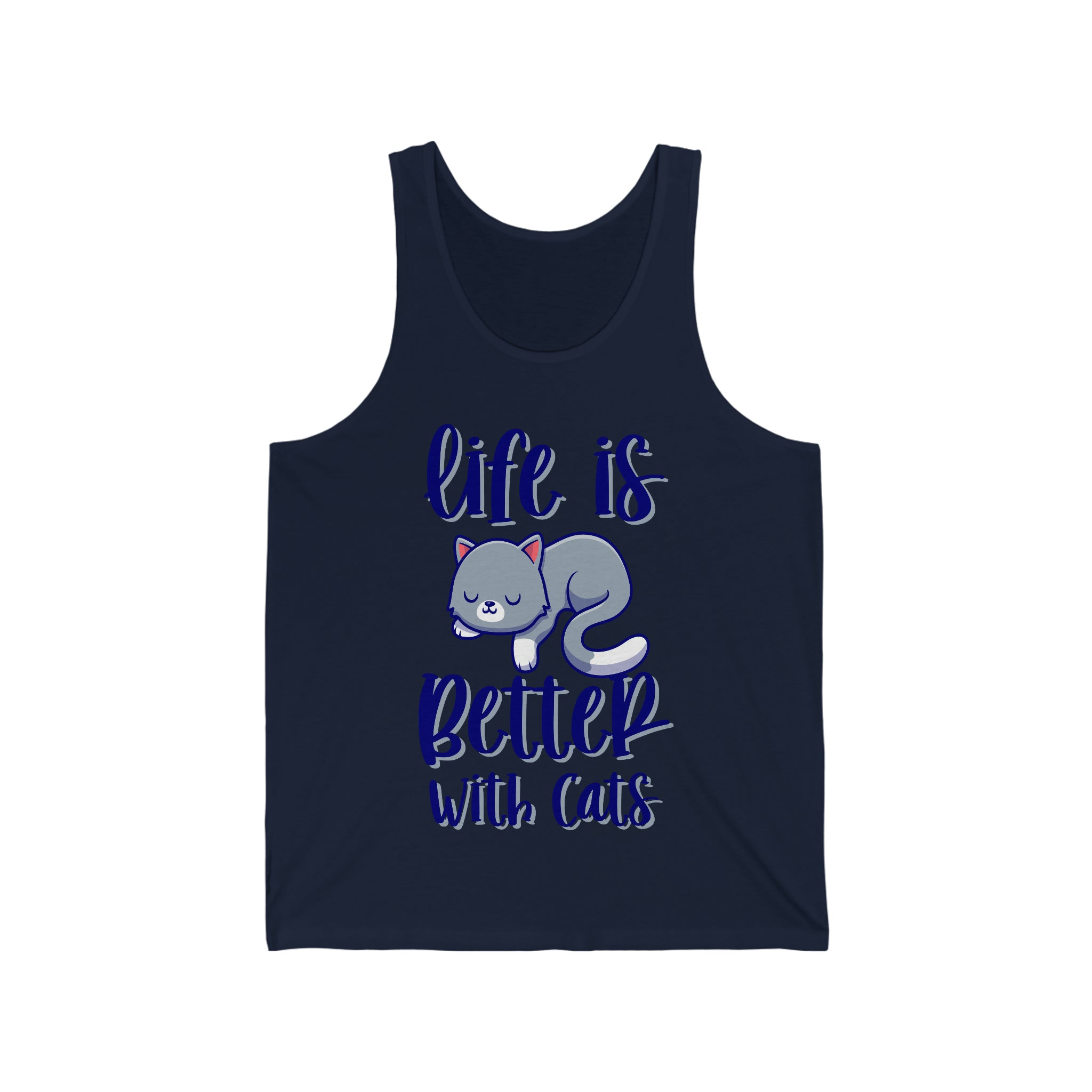 Life Is Better With Cats - Unisex Jersey Tank Top