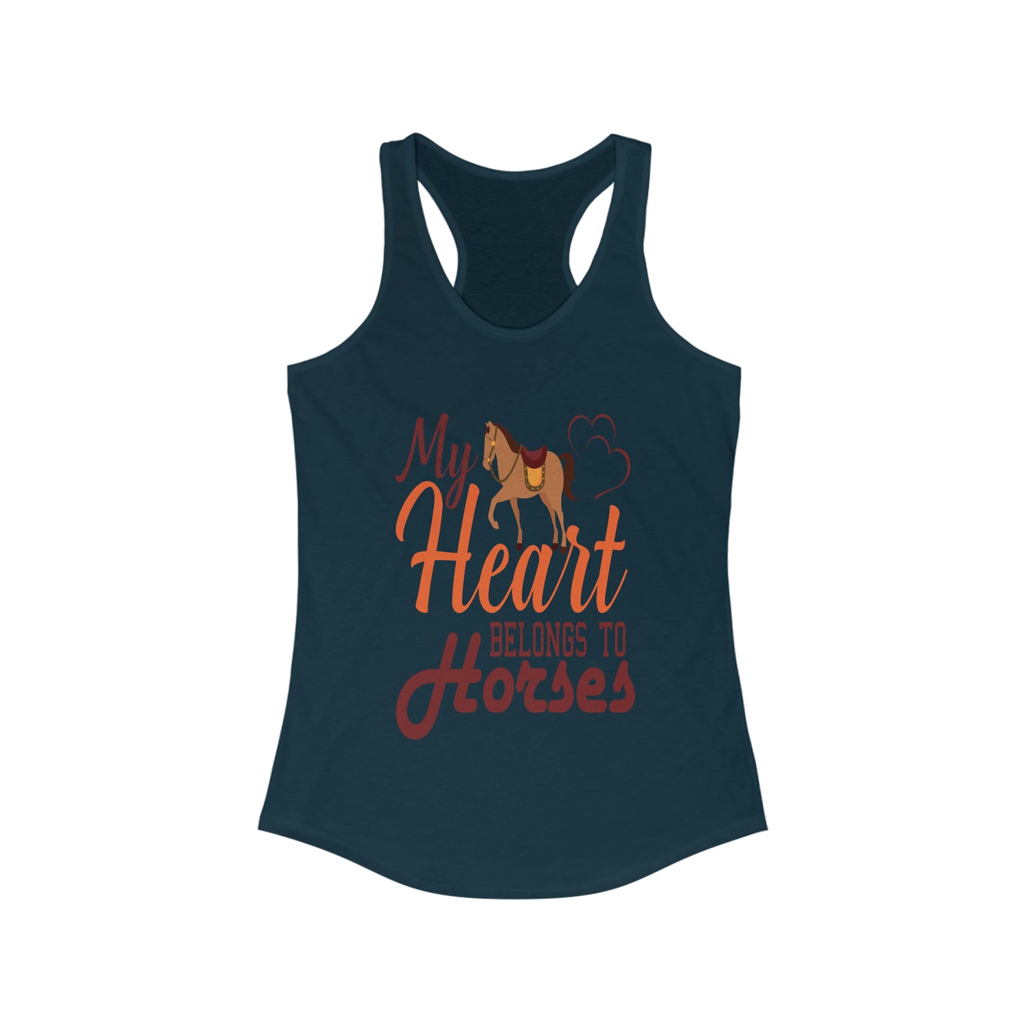 My Heart Belongs To Horses - Racerback Tank Top