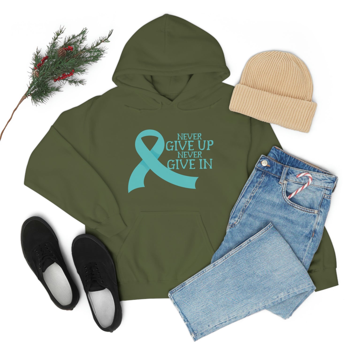 Never Give Up Never Give In - Unisex Heavy Blend™ Hooded Sweatshirt