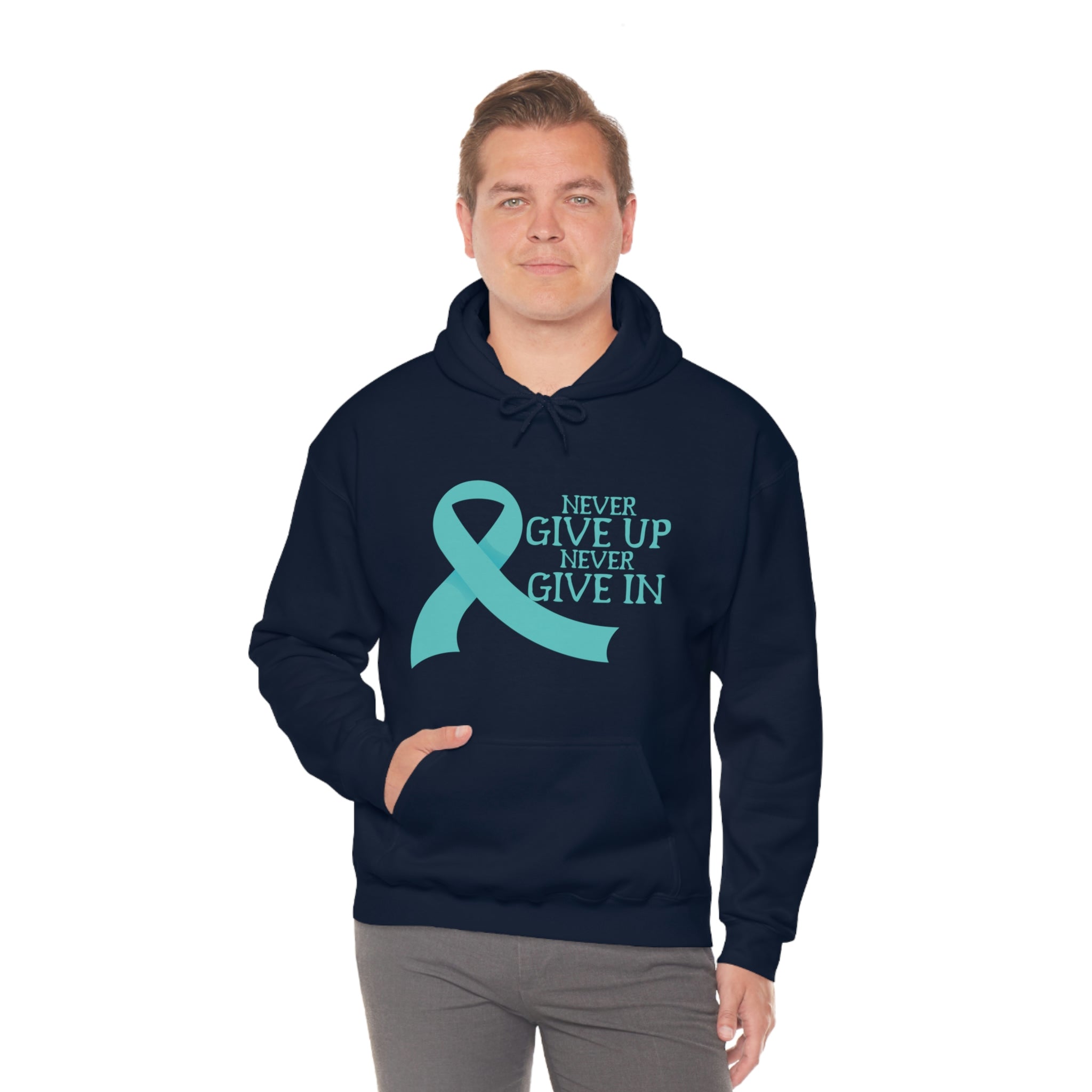 Never Give Up Never Give In - Unisex Heavy Blend™ Hooded Sweatshirt
