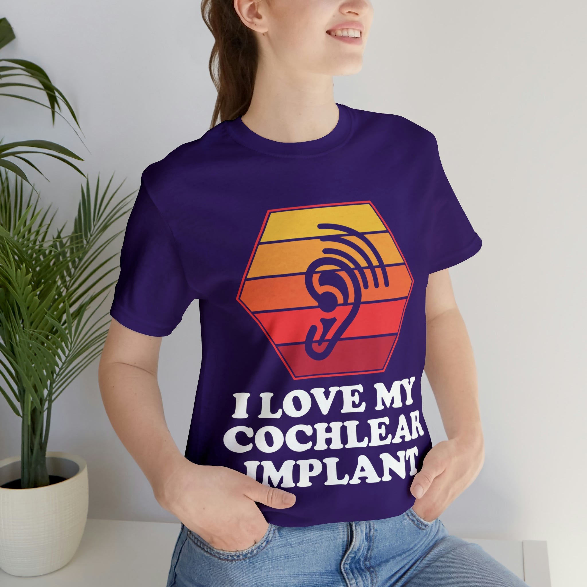 I Love My Cochlear Implant - Unisex Jersey Short Sleeve Tee
