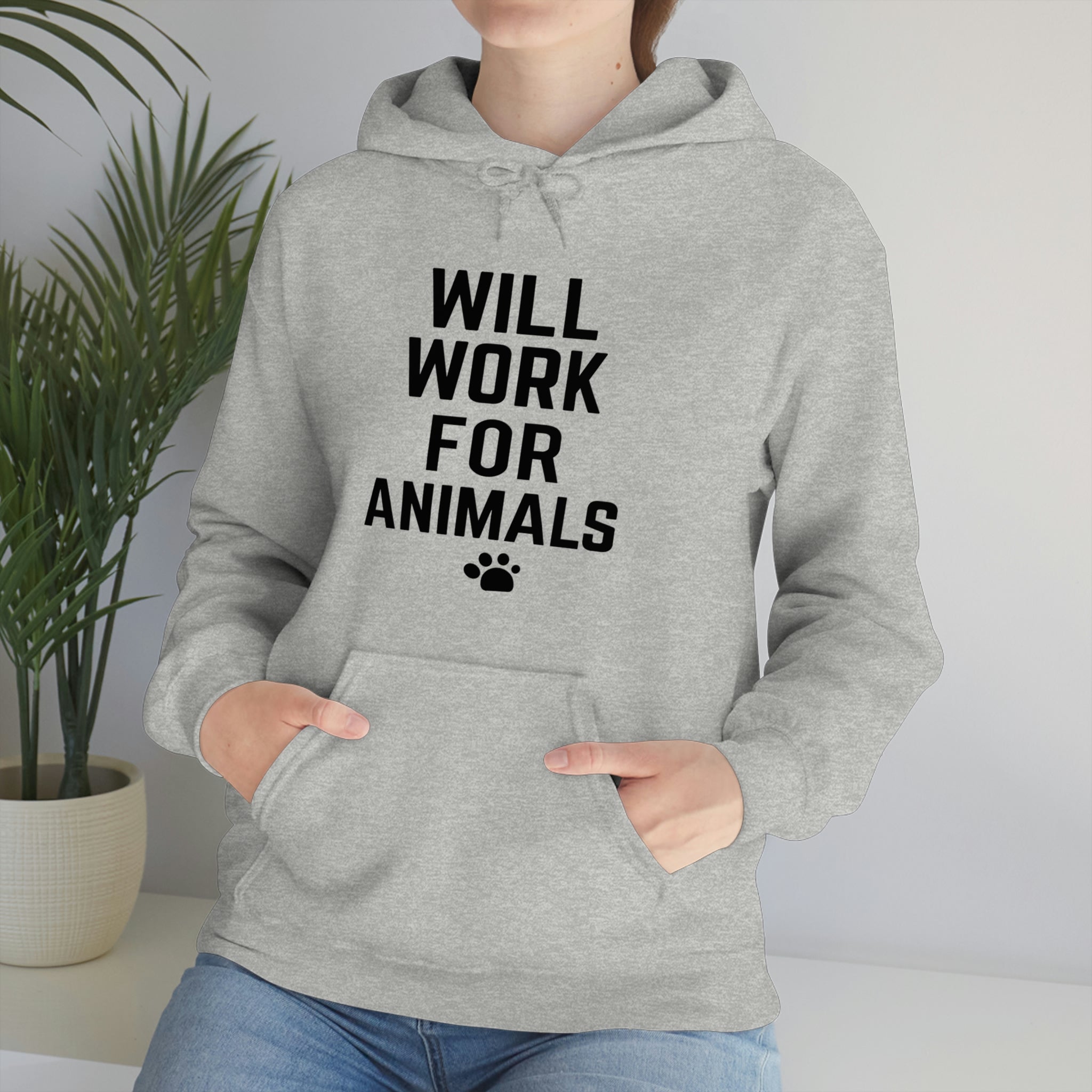 Will Work For Animals - Unisex Heavy Blend™ Hooded Sweatshirt