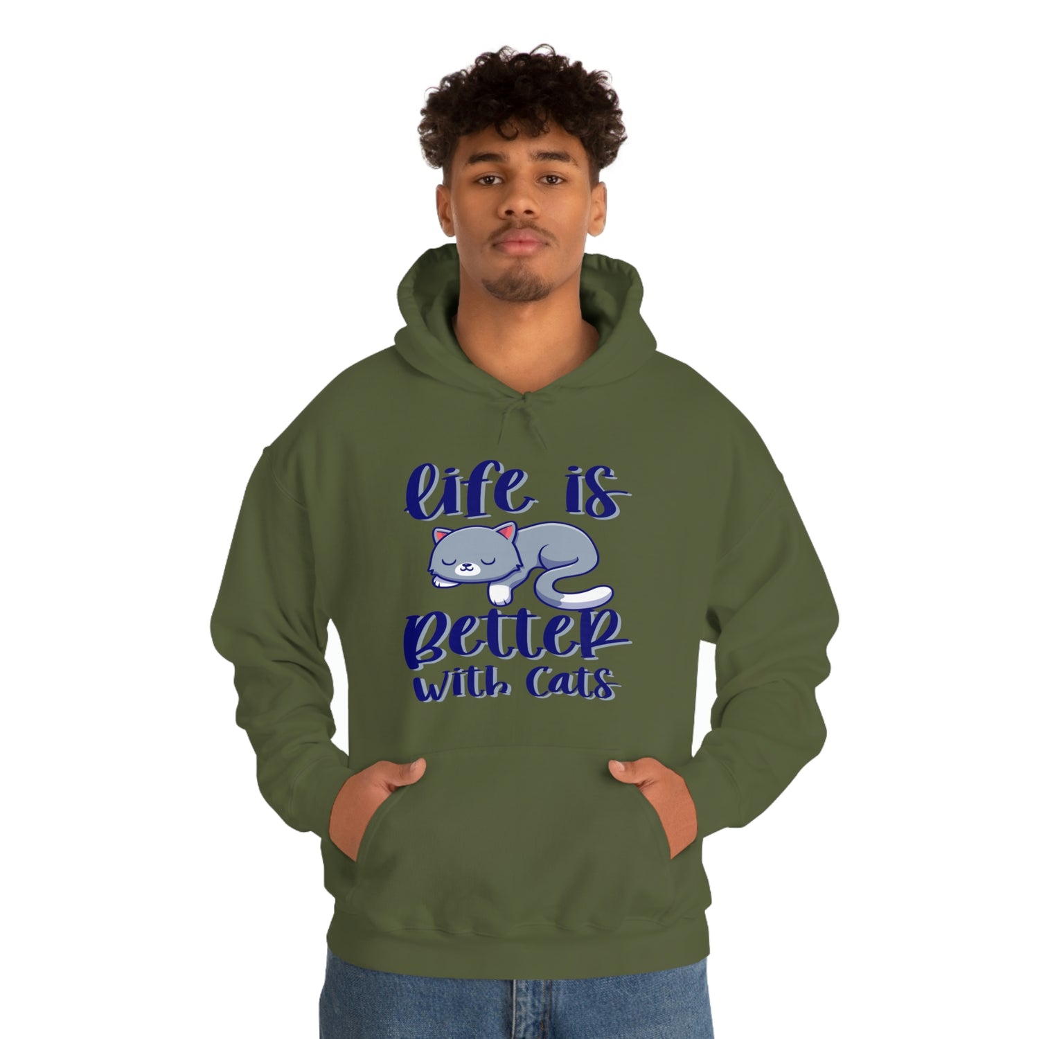 Life Is Better With Cats - Unisex Heavy Blend™ Hooded Sweatshirt