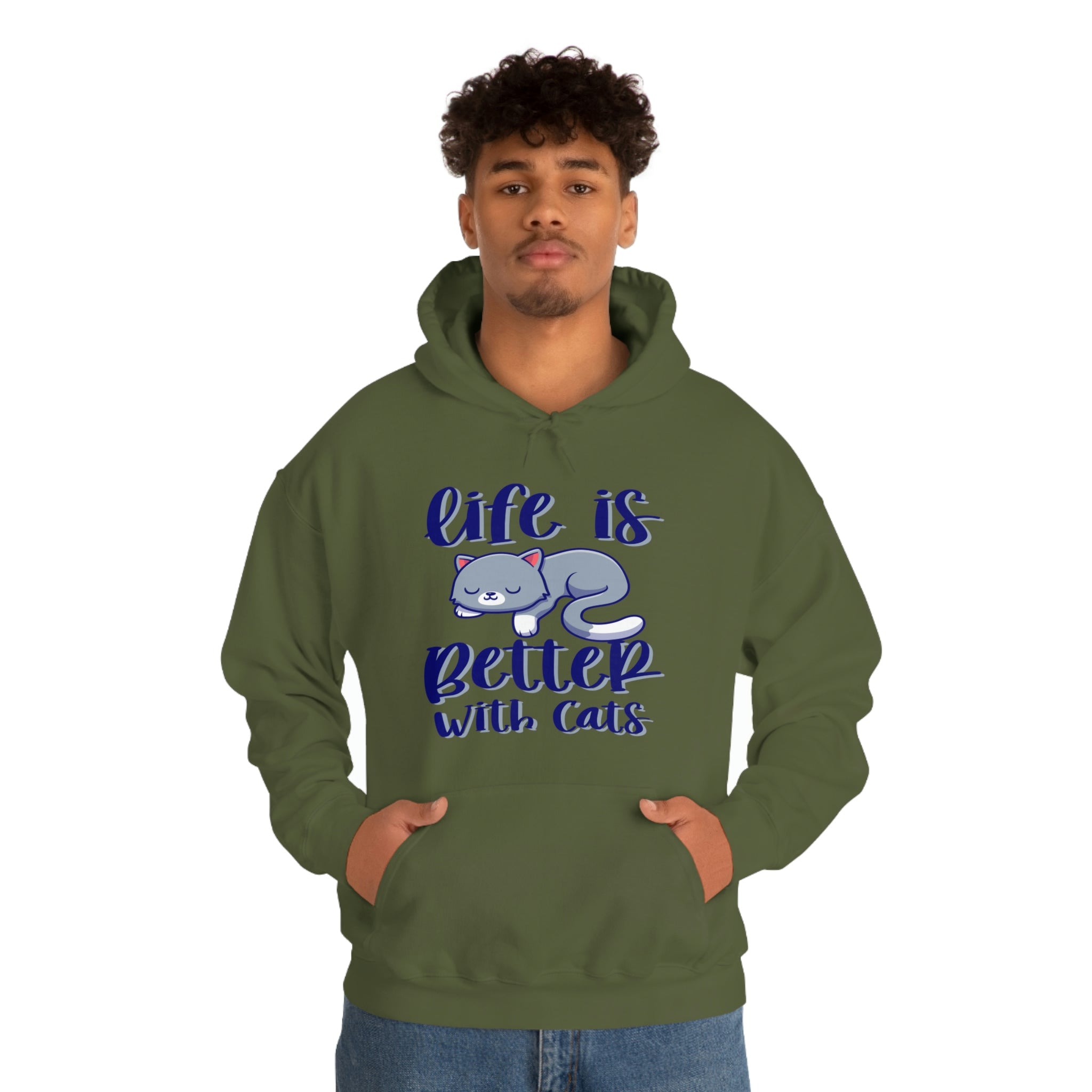 Life Is Better With Cats - Unisex Heavy Blend™ Hooded Sweatshirt