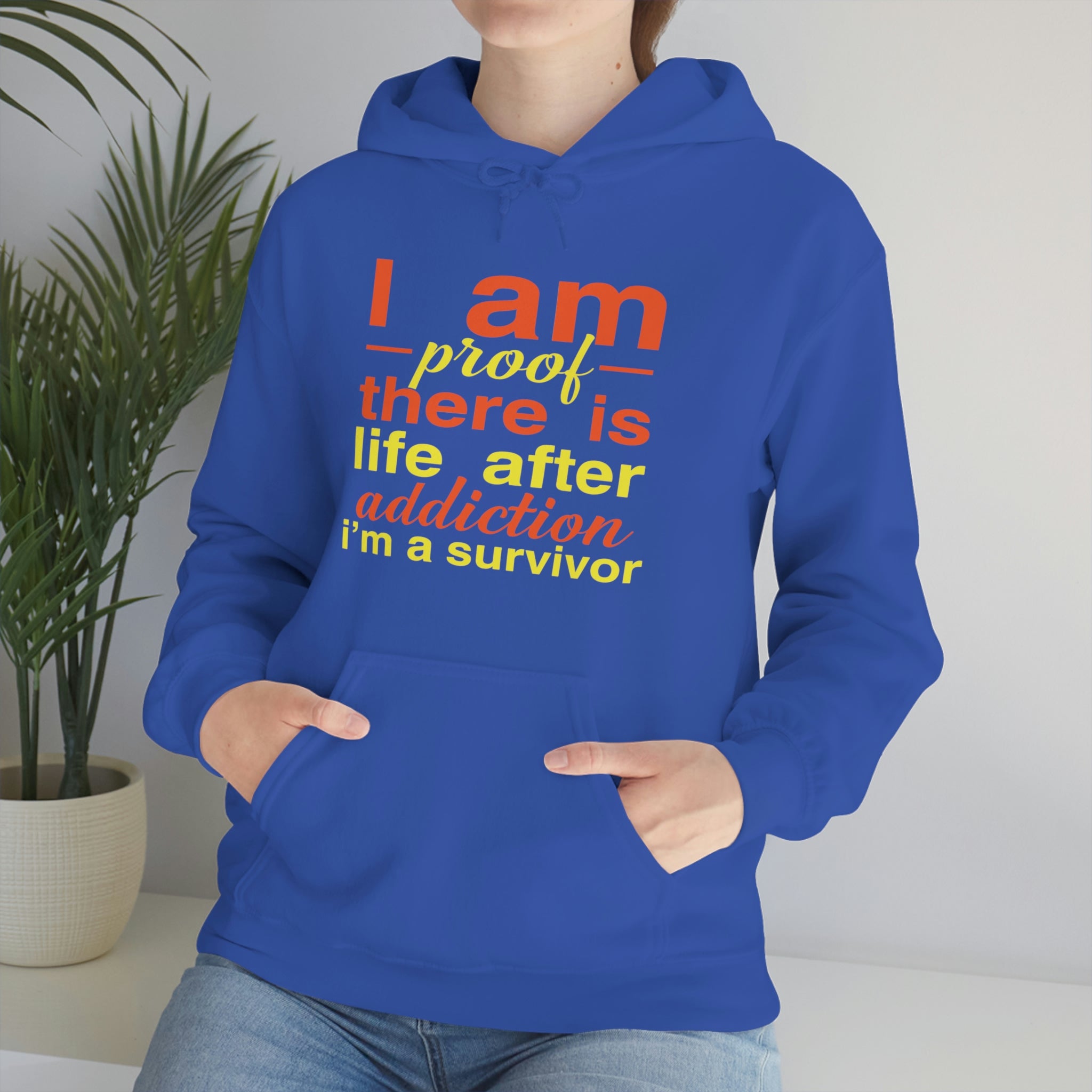 I Am Proof There Is Life After Addiction - Unisex Heavy Blend™ Hooded Sweatshirt