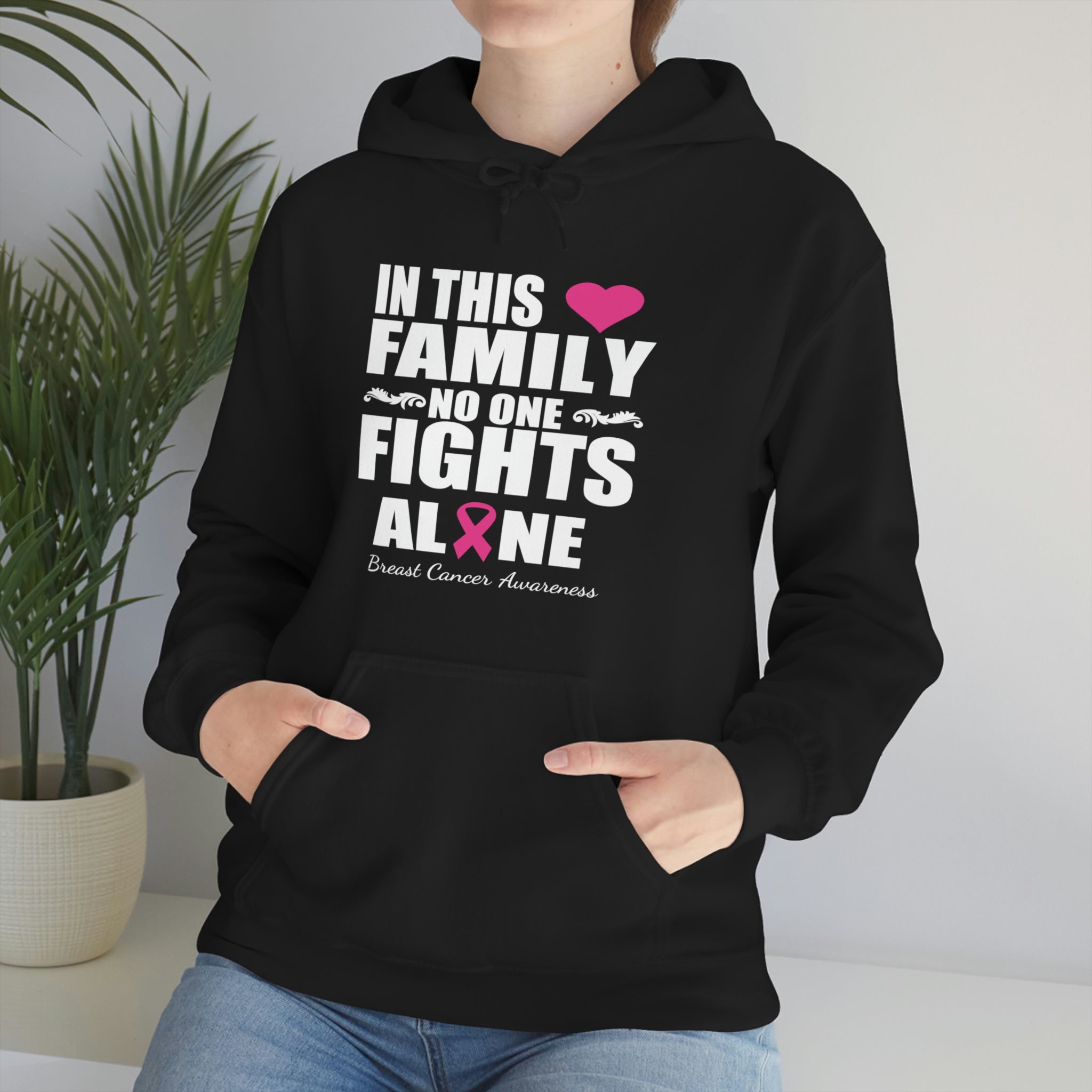 In This Family No One Fights Alone - Unisex Heavy Blend™ Hooded Sweatshirt