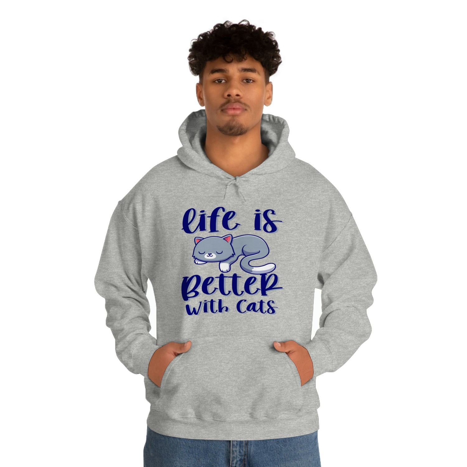 Life Is Better With Cats - Unisex Heavy Blend™ Hooded Sweatshirt