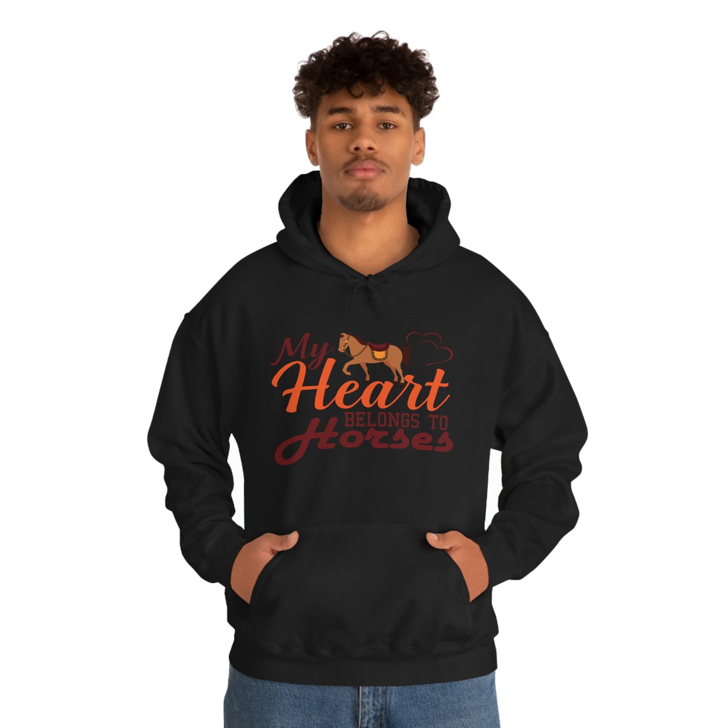 My Heart Belongs To Horses - Unisex Heavy Blend™ Hooded Sweatshirt