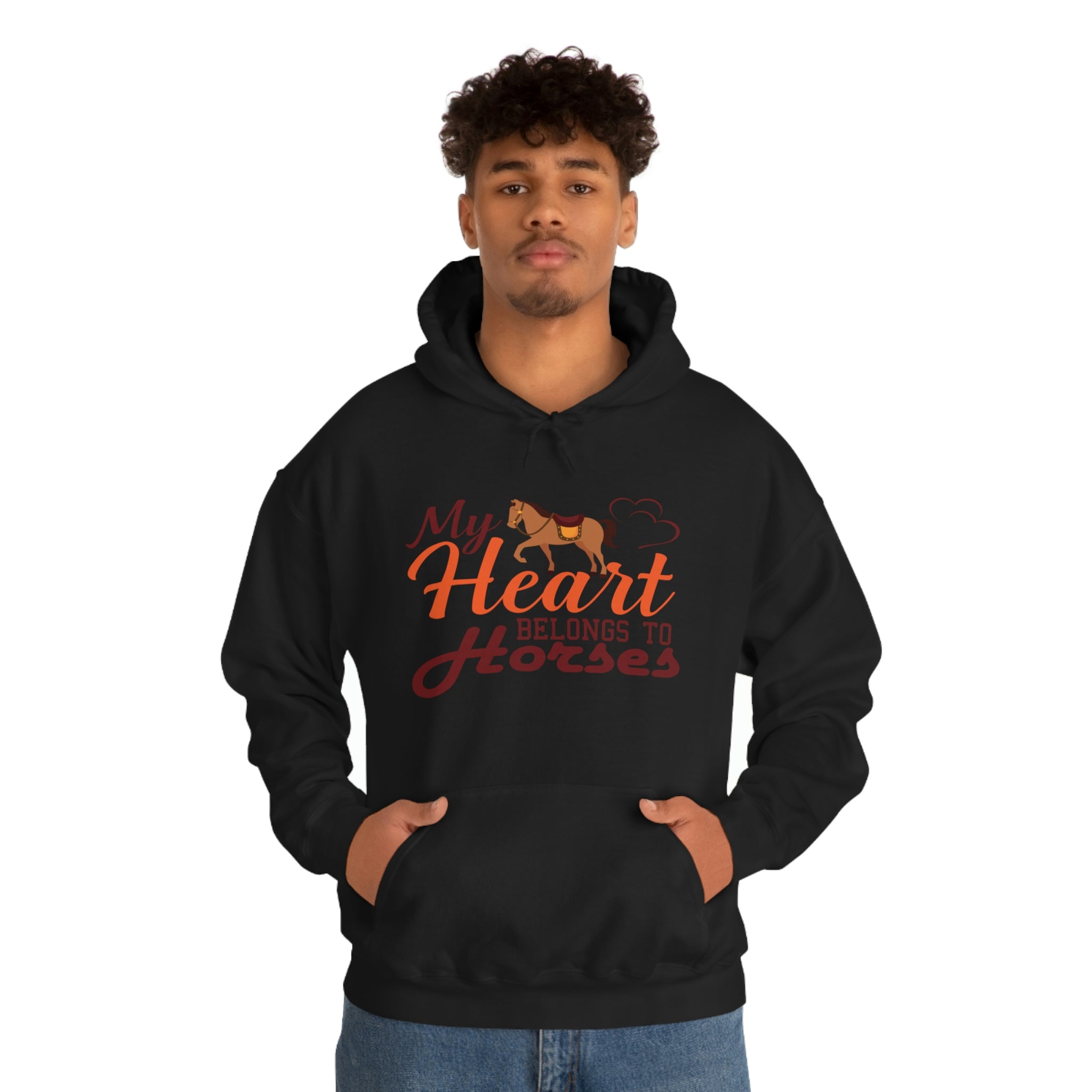 My Heart Belongs To Horses - Unisex Heavy Blend™ Hooded Sweatshirt