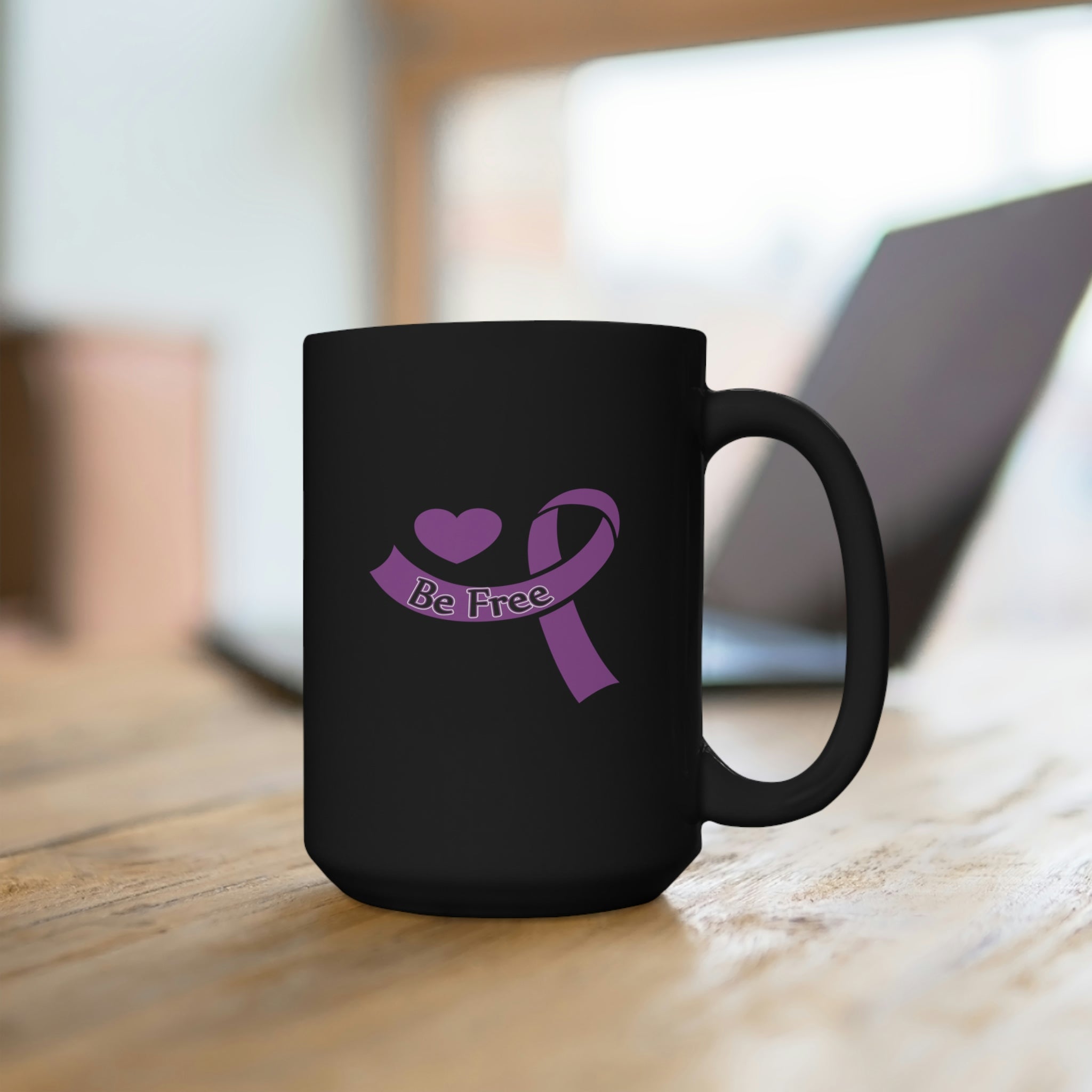 Be Free - Large 15oz Black Mug