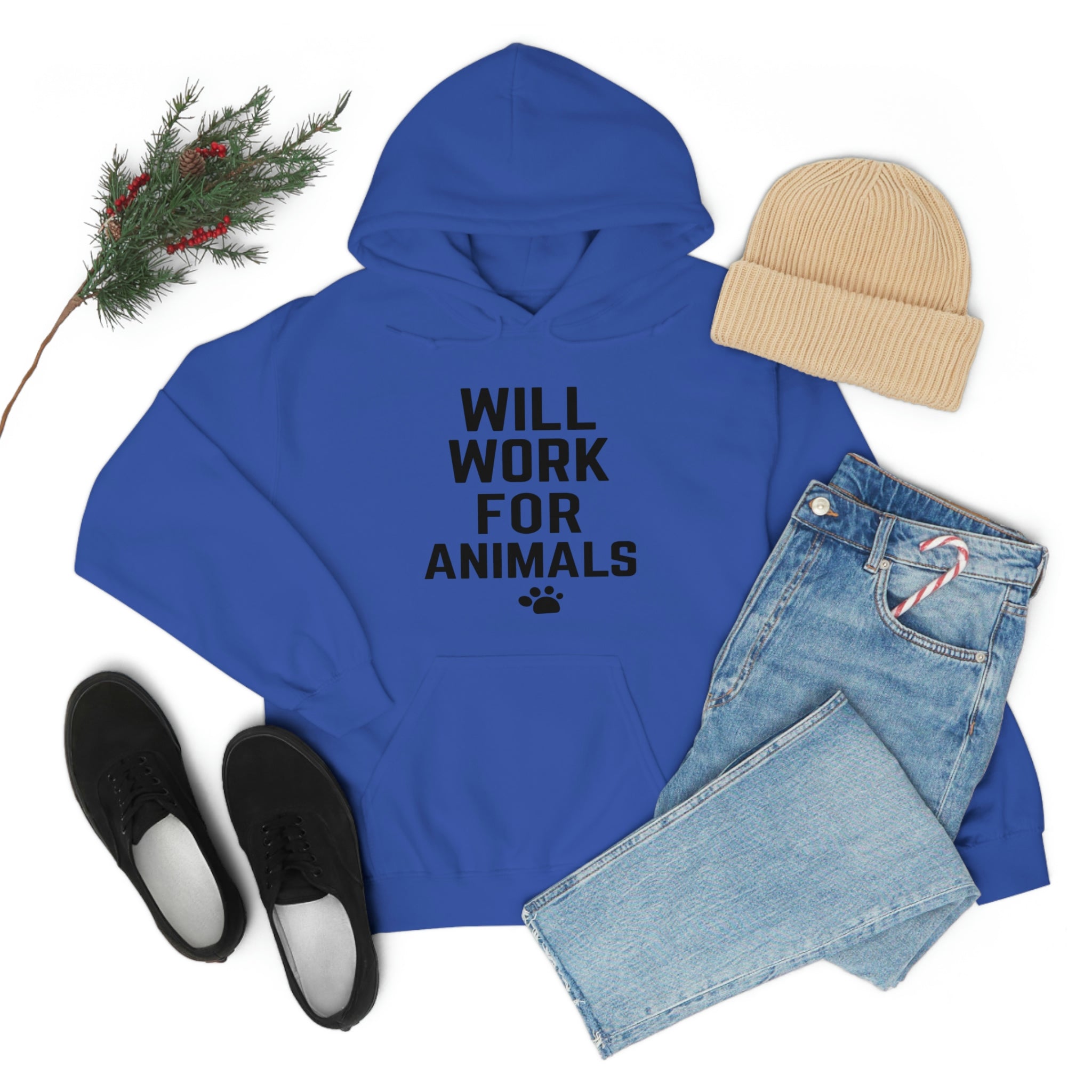 Will Work For Animals - Unisex Heavy Blend™ Hooded Sweatshirt