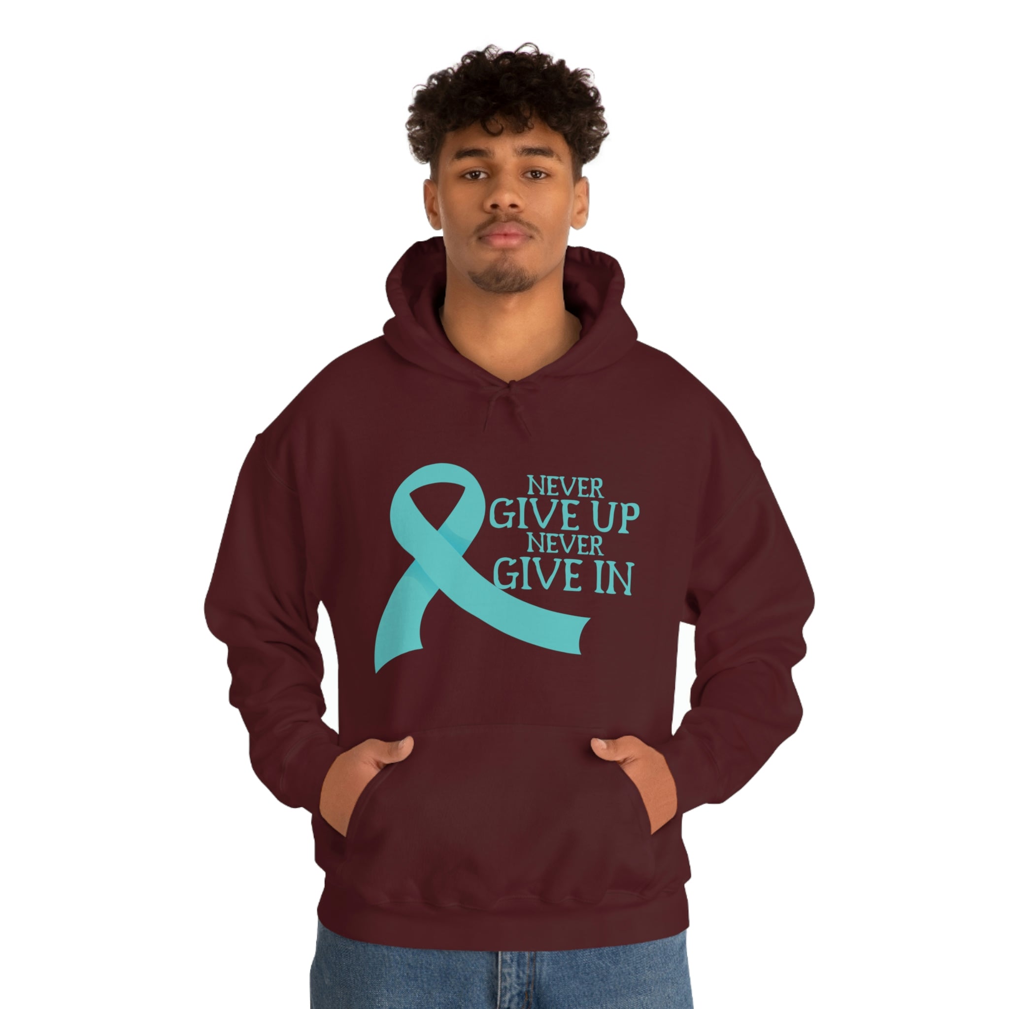 Never Give Up Never Give In - Unisex Heavy Blend™ Hooded Sweatshirt