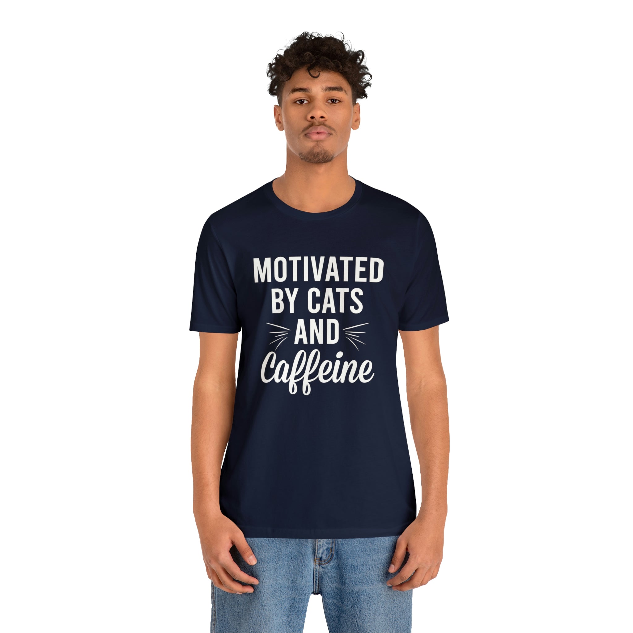 Motivated By Cats & Caffeine - Unisex Jersey Short Sleeve Tee