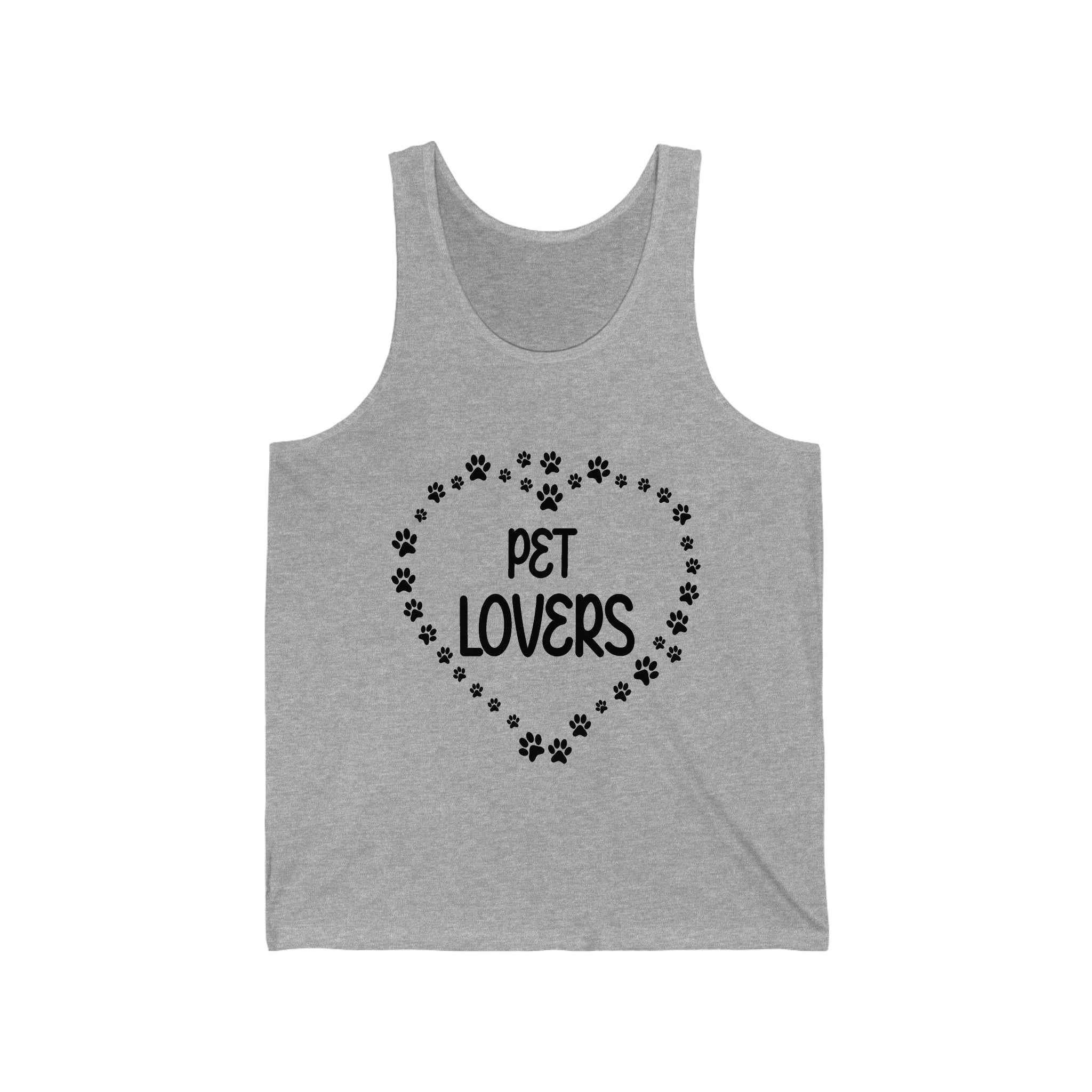 Pet Lovers With Paw Heart - Unisex Jersey Tank Top