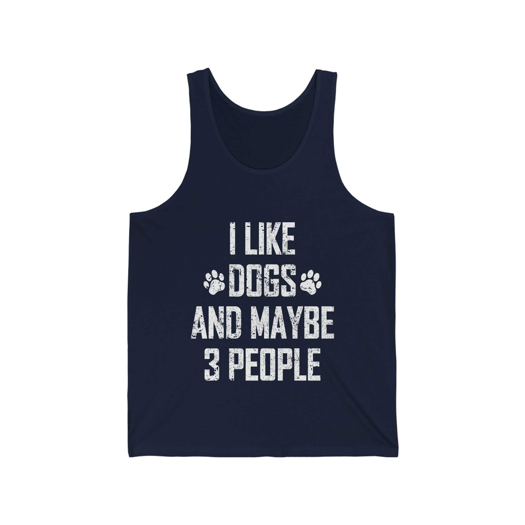 I Like Dogs & Maybe 3 People - Unisex Jersey Tank Top