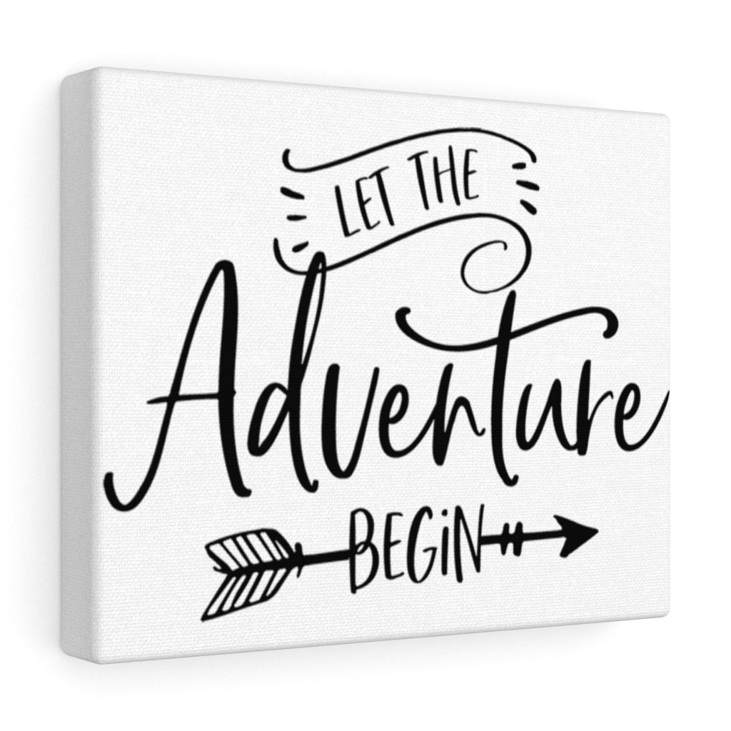 Let The Adventure Begin - White Canvas Print