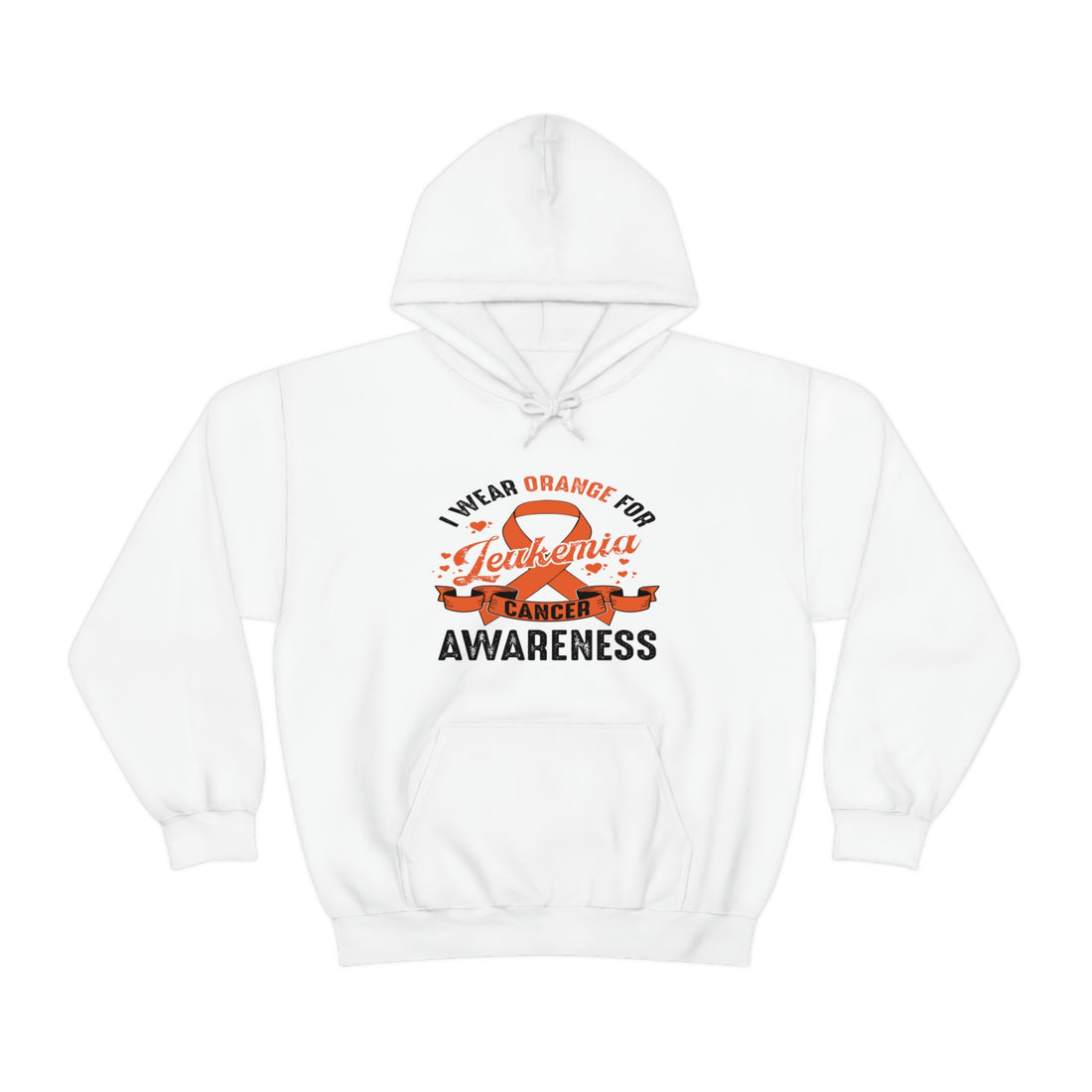 I Wear Orange For Leukemia Cancer Awareness - Unisex Heavy Blend™ Hooded Sweatshirt