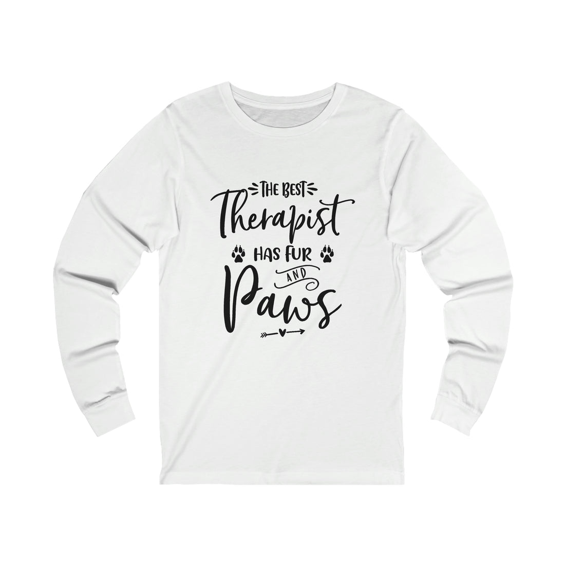 The Best Therapist Has Fur &amp; Paws - Unisex Jersey Long Sleeve Tee