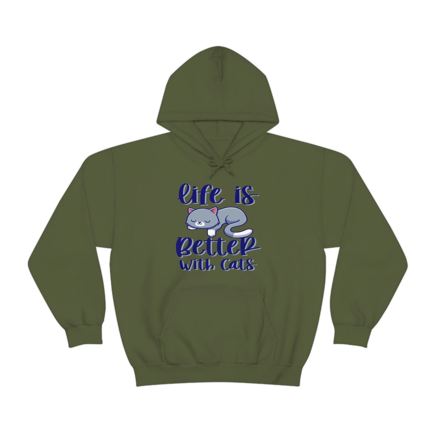 Life Is Better With Cats - Unisex Heavy Blend™ Hooded Sweatshirt