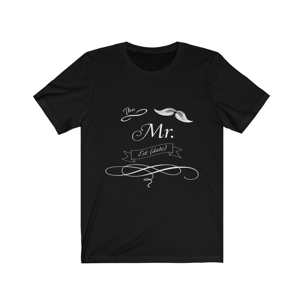 The Mr. Established Wedding Date Customizable - Unisex Jersey Short Sleeve Tee