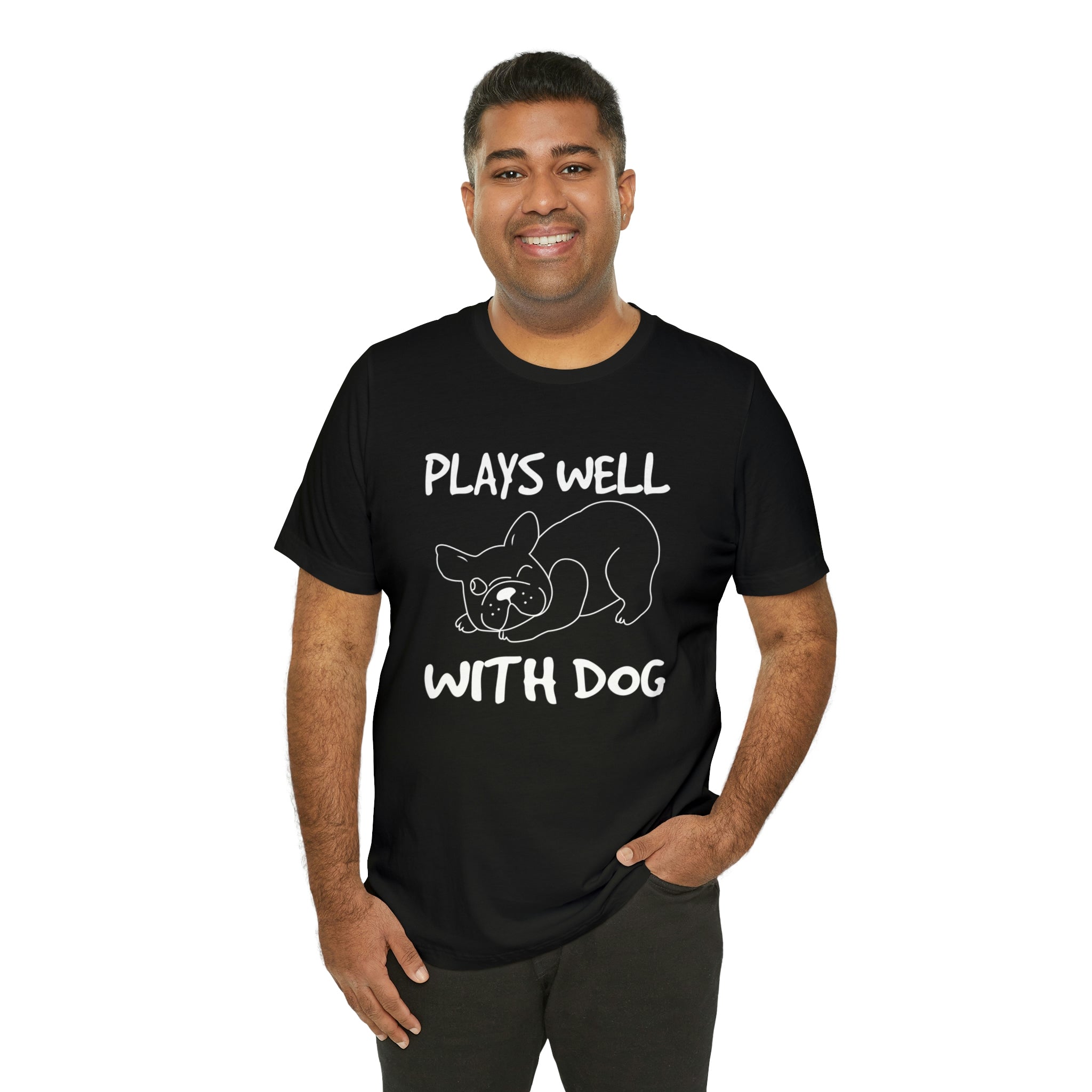 Plays Well With Dog - Unisex Jersey Short Sleeve Tee