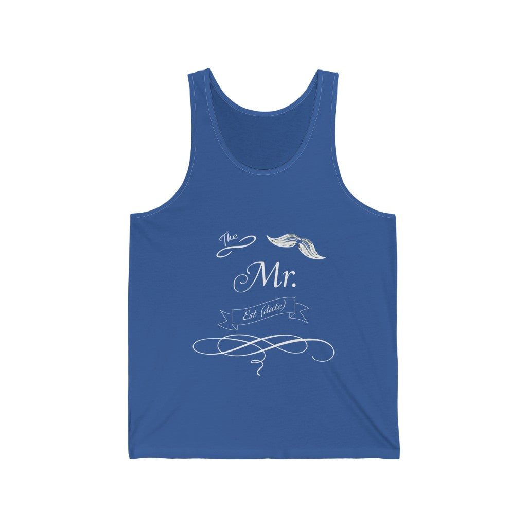 The Mr. Established Wedding Date Customizable - Unisex Jersey Tank Top