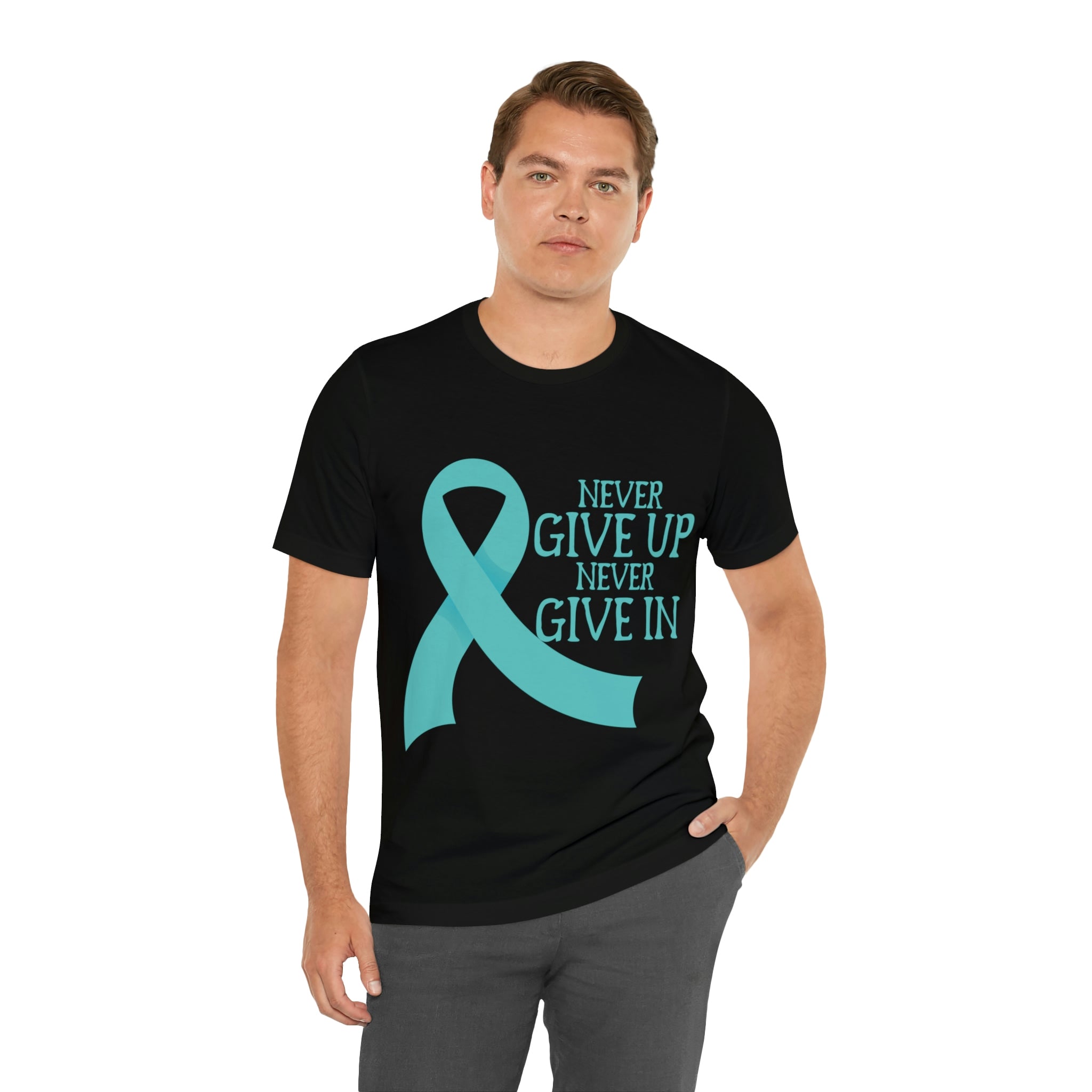 Never Give Up Never Give In - Unisex Jersey Short Sleeve Tee