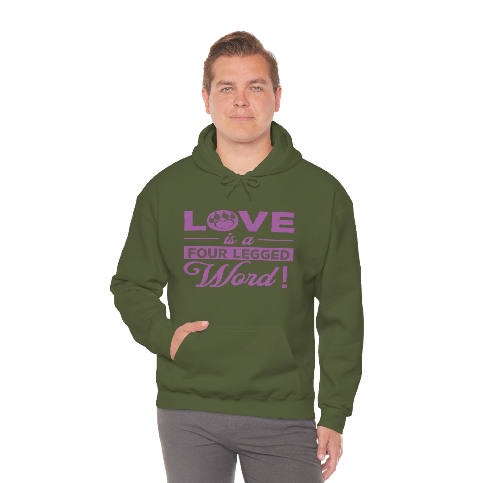Love Is A Four Legged Word - Unisex Heavy Blend™ Hooded Sweatshirt