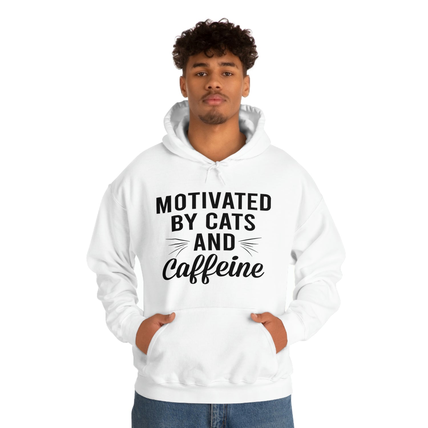 Motivated By Cats & Caffeine  - Unisex Heavy Blend™ Hooded Sweatshirt