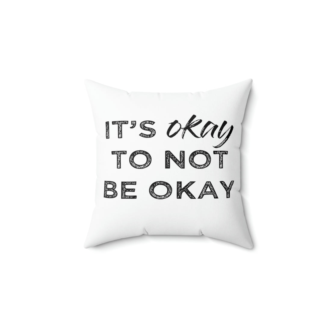 Its Ok To Not Be Ok - White Pillow