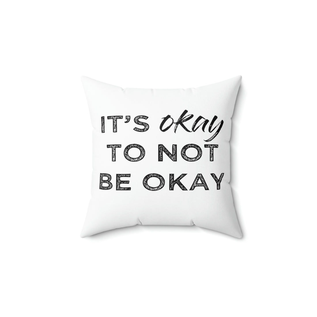 Its Ok To Not Be Ok -  White Pillow