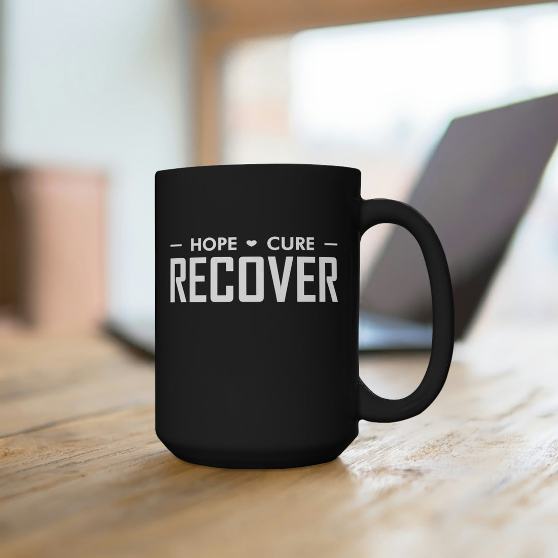 Hope Cure Recover - Large 15oz Black Mug