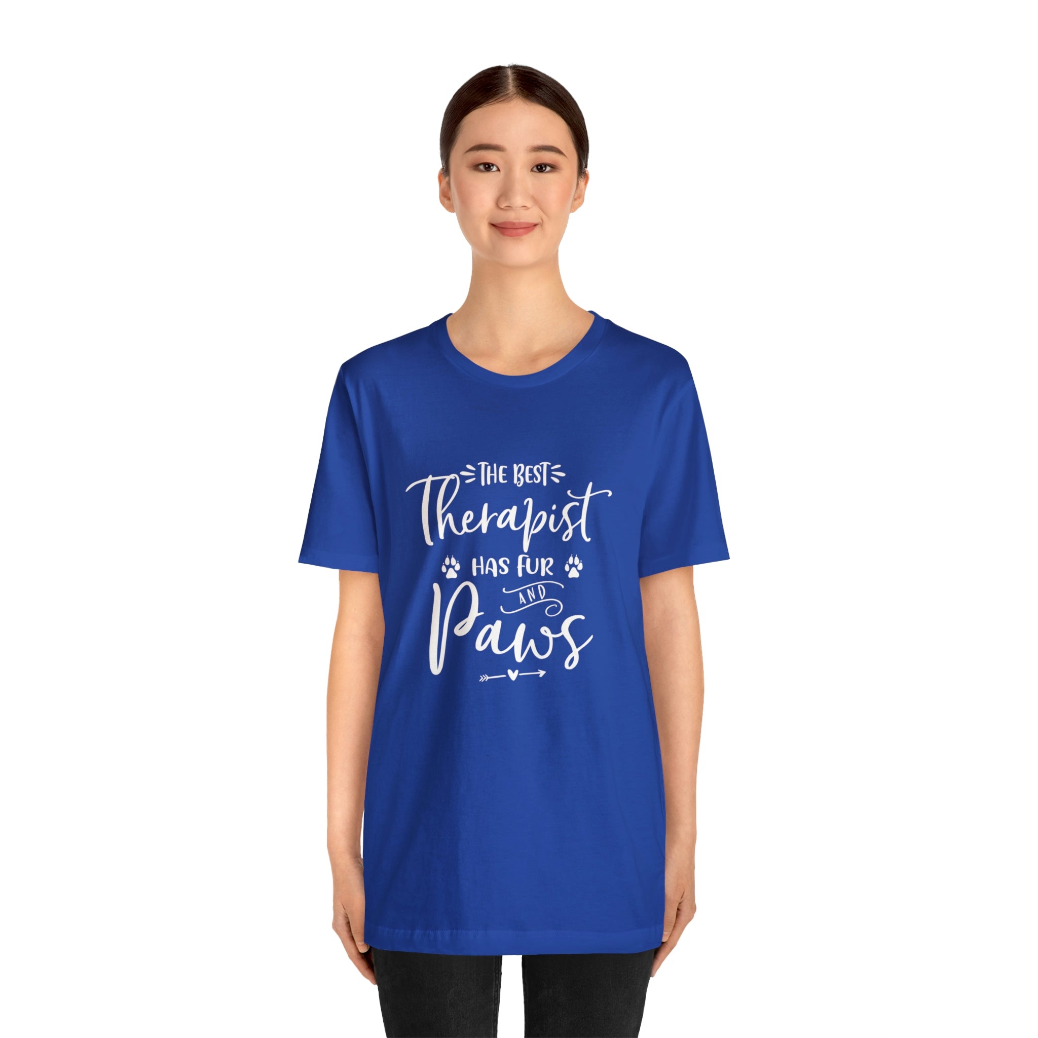 The Best Therapist Has Fur & Paws - Unisex Jersey Short Sleeve Tee