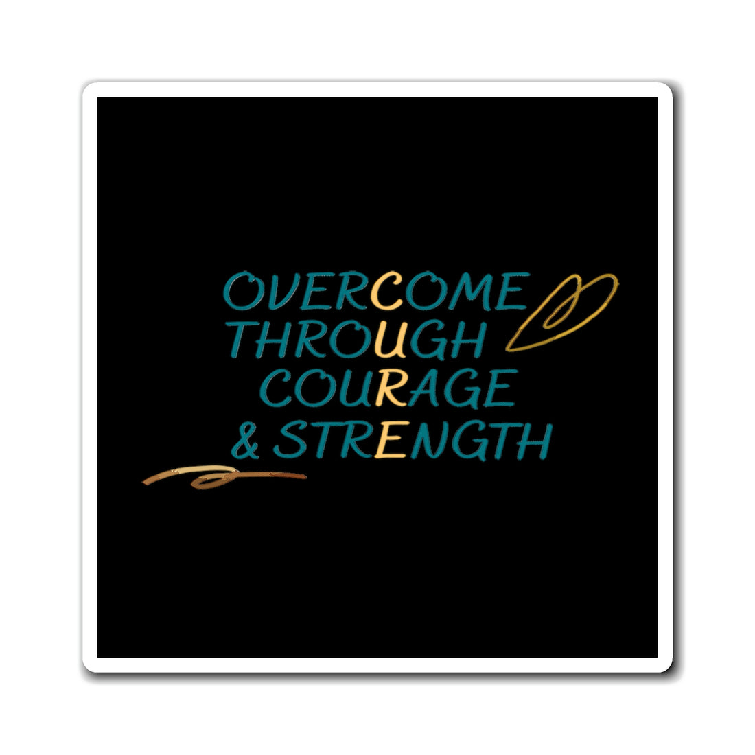 Overcome Through Courage and Strength - Magnet