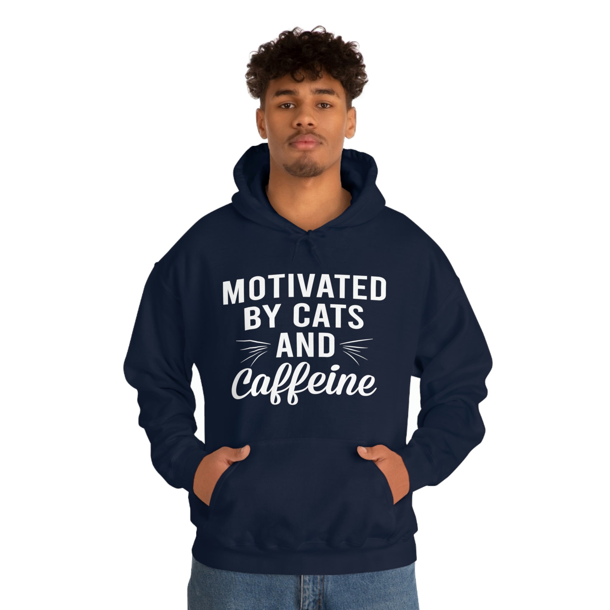 Motivated By Cats & Caffeine - Unisex Heavy Blend™ Hooded Sweatshirt