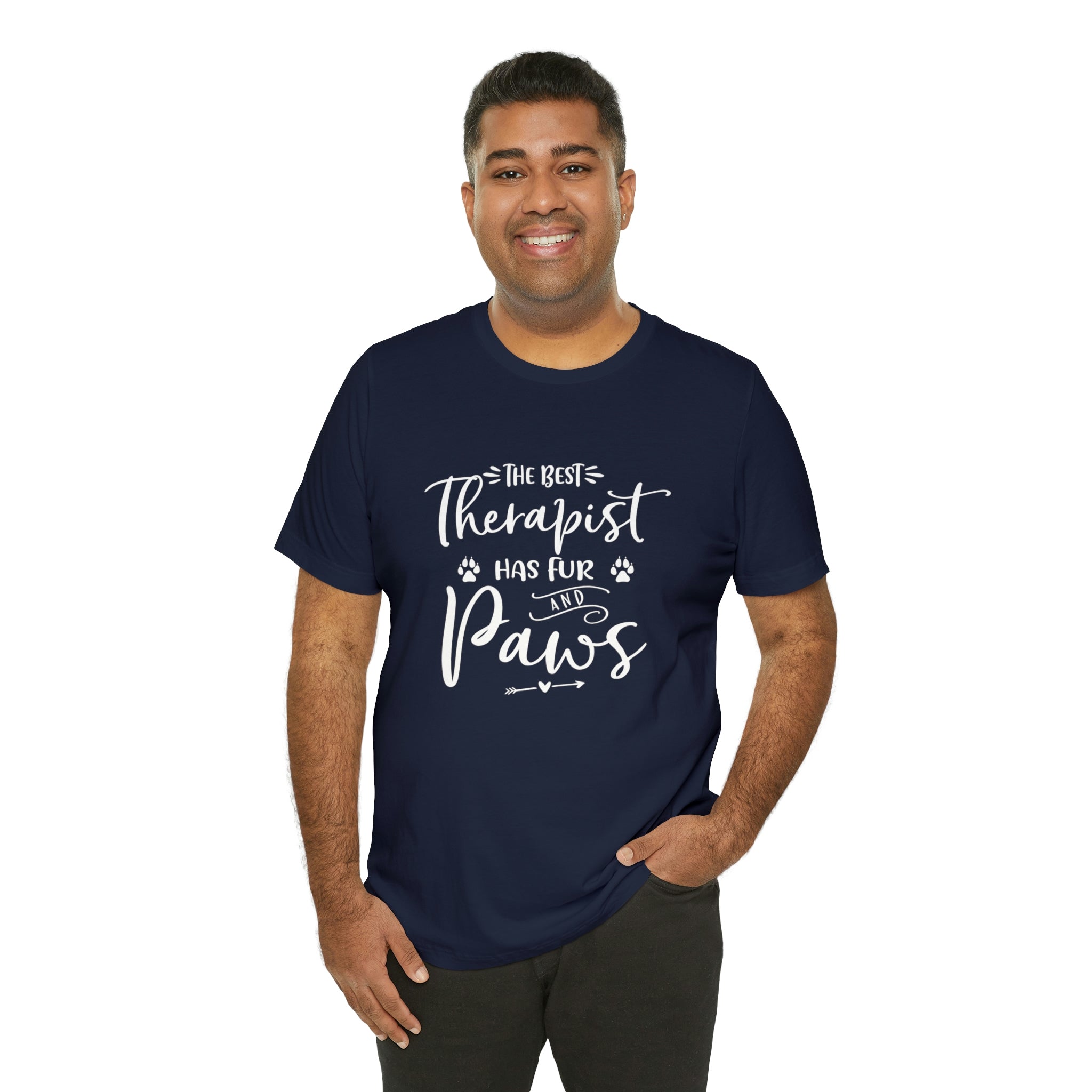 The Best Therapist Has Fur & Paws - Unisex Jersey Short Sleeve Tee