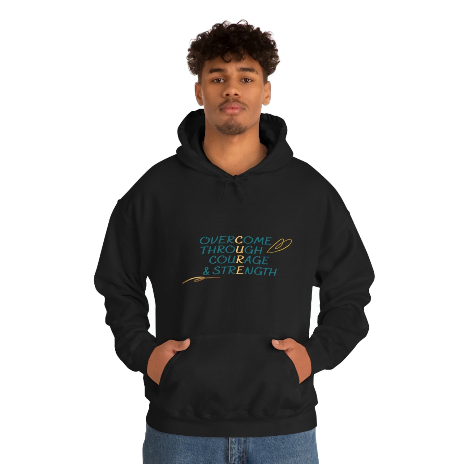 Overcome Through Courage and Strength - Unisex Heavy Blend™ Hooded Sweatshirt
