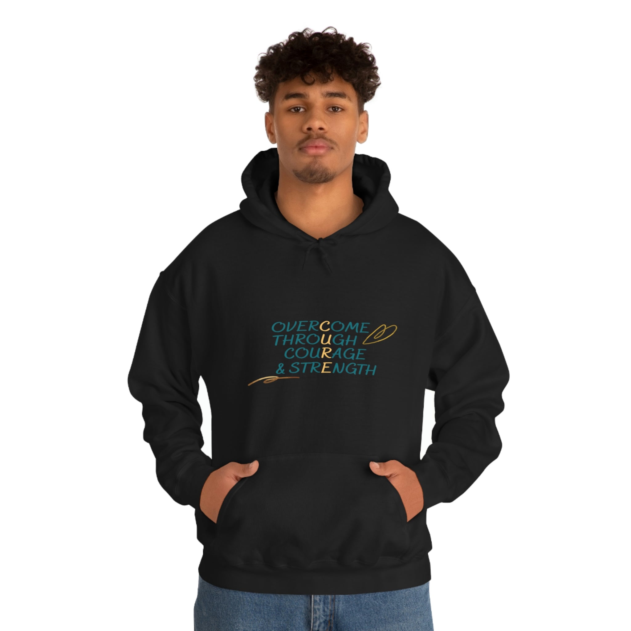 Overcome Through Courage and Strength - Unisex Heavy Blend™ Hooded Sweatshirt
