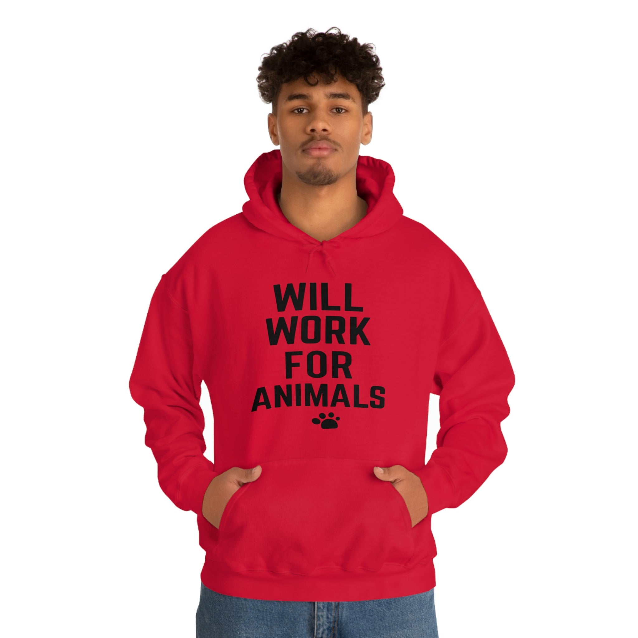 Will Work For Animals - Unisex Heavy Blend™ Hooded Sweatshirt