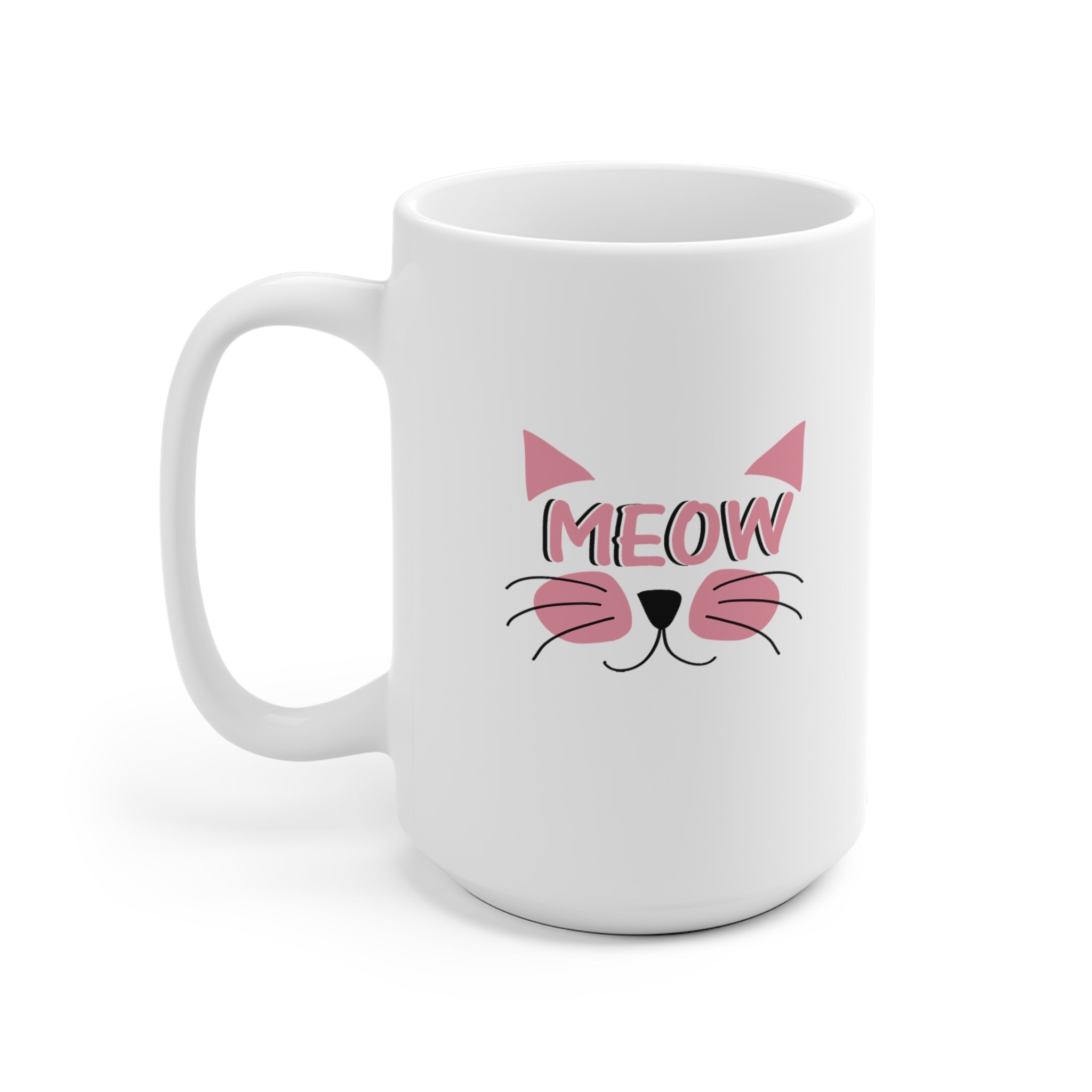 Meow - White Ceramic Mug 2 sizes Available