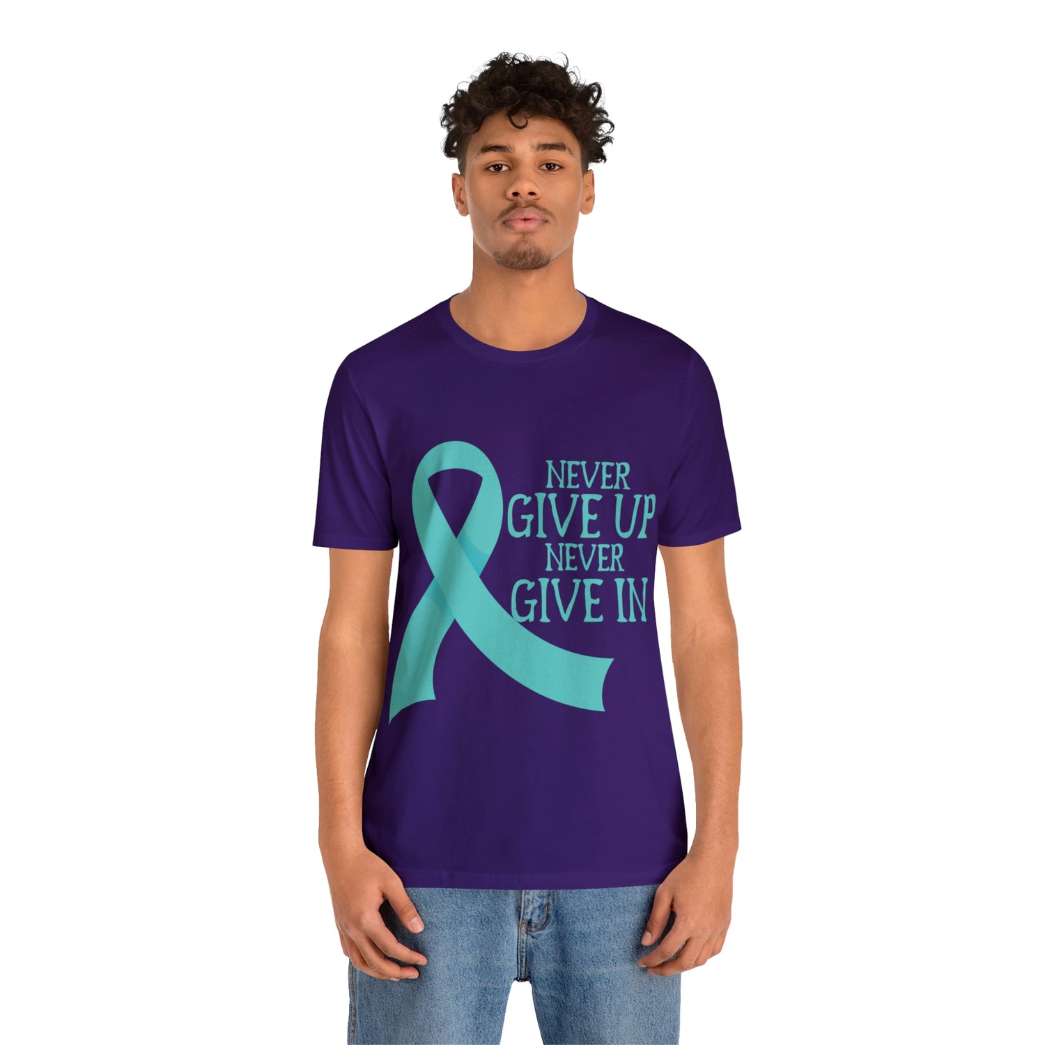 Never Give Up Never Give In - Unisex Jersey Short Sleeve Tee