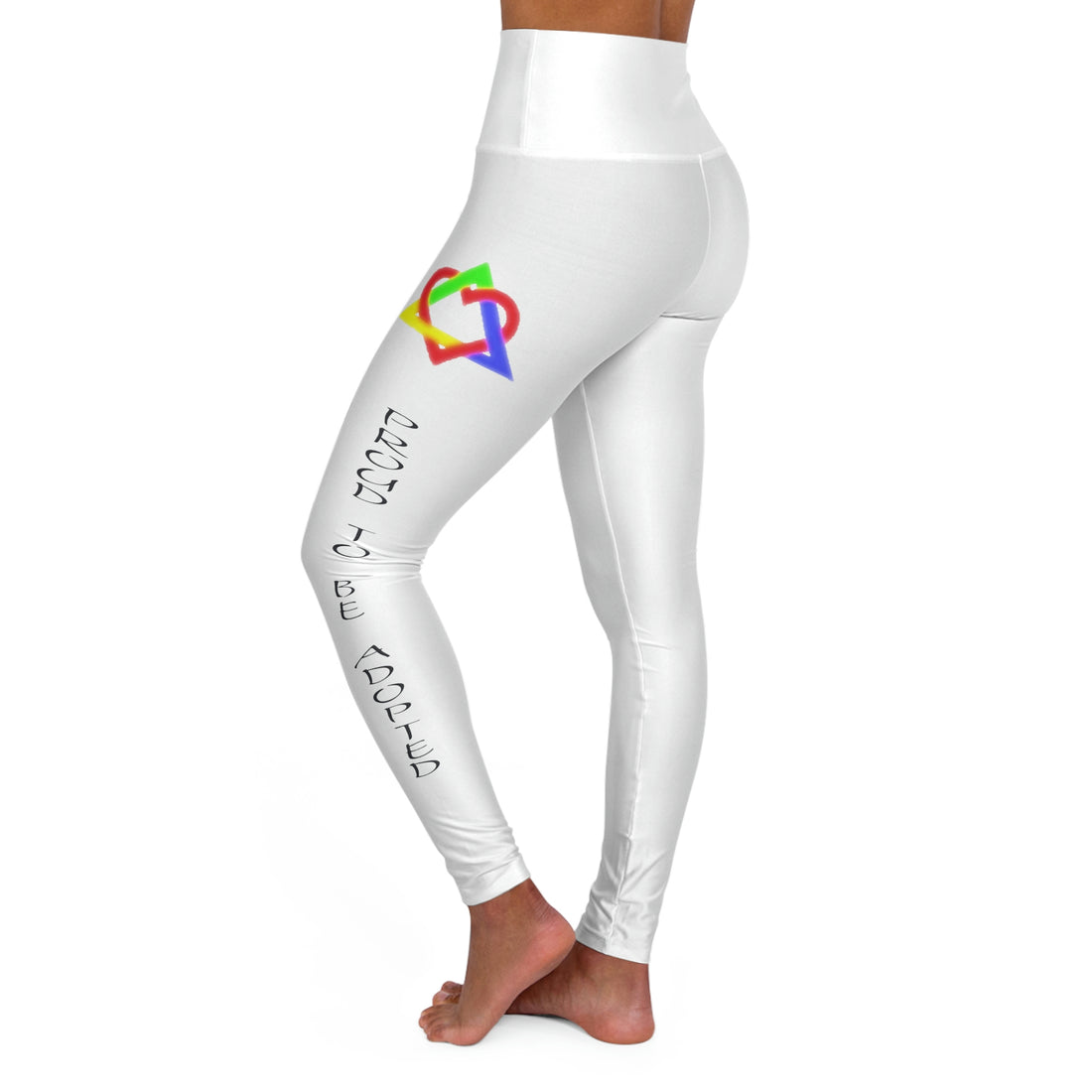 Proud to be Adopted - White High Waisted Yoga Leggings