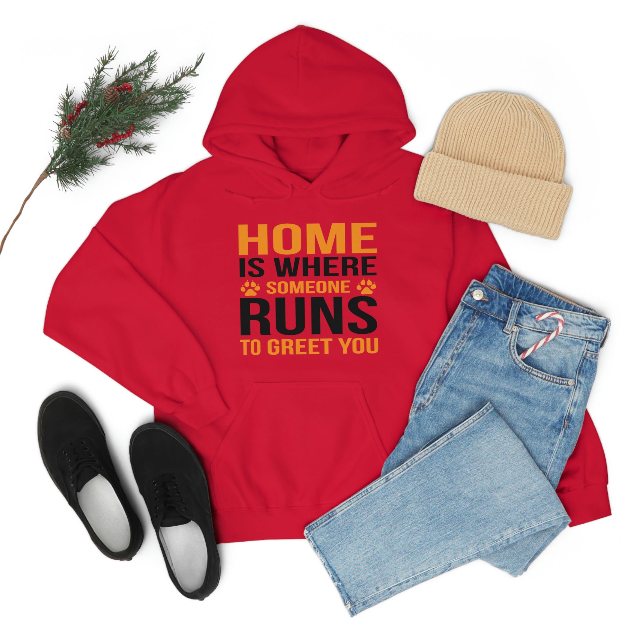 Home Is Where Someone Runs To Greet You - Unisex Heavy Blend™ Hooded Sweatshirt