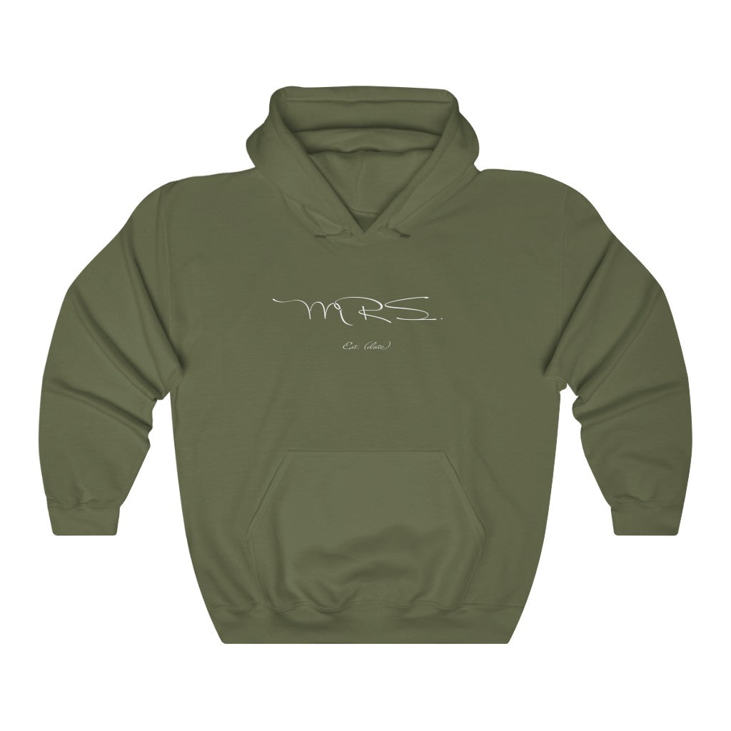 Mrs. Established Wedding Date Customizable - Unisex Heavy Blend™ Hooded Sweatshirt
