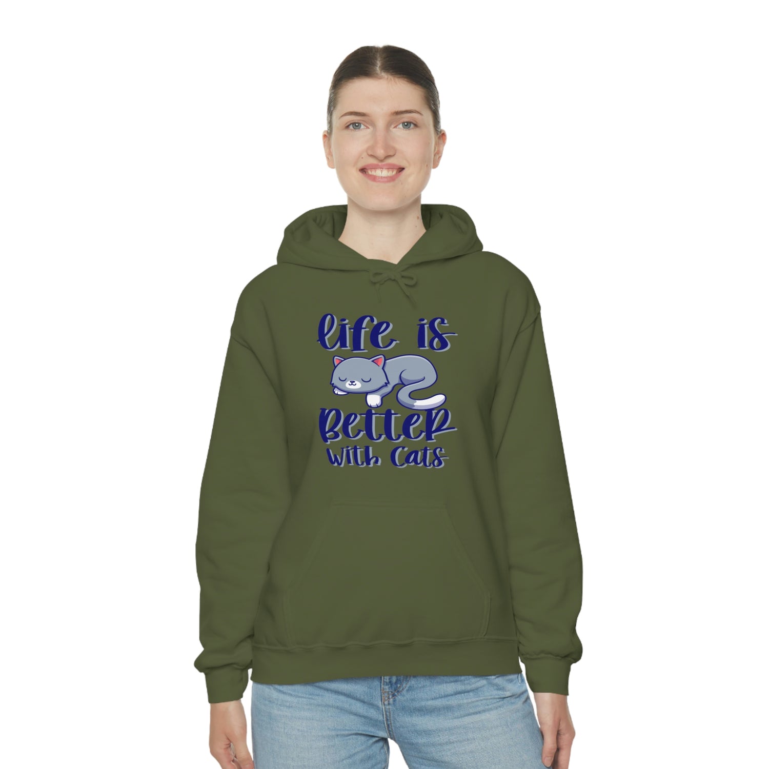 Life Is Better With Cats - Unisex Heavy Blend™ Hooded Sweatshirt